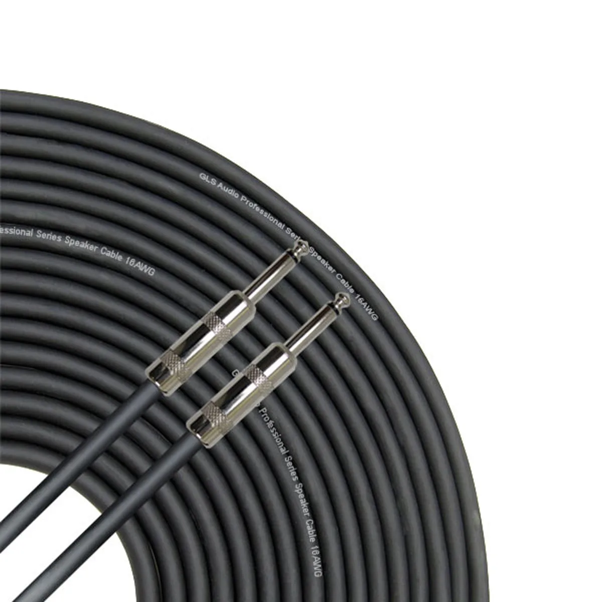 GLS Audio Speaker Cable - 12AWG Speaker Wire, 1/4 in TS Connector, 25 Ft