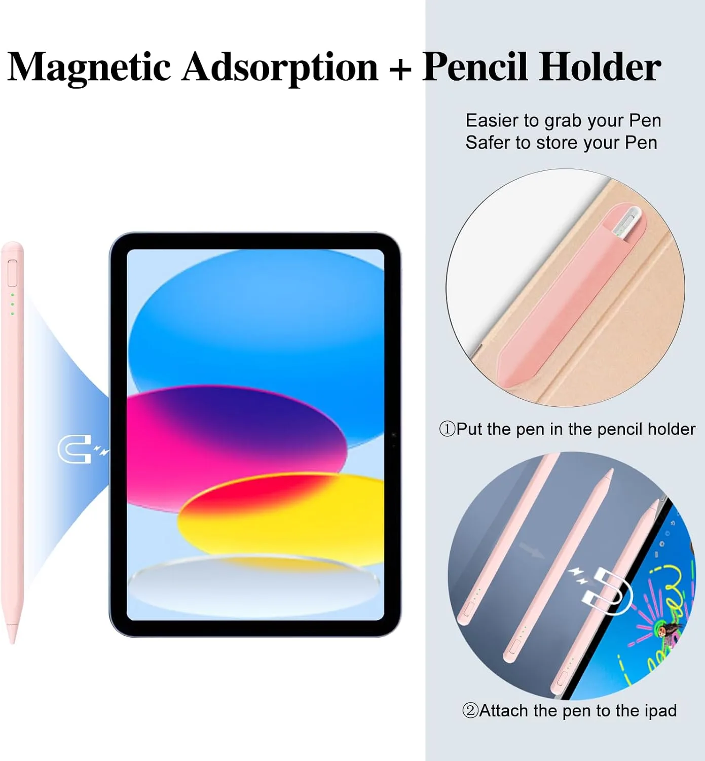 Stylus Pen for iPad11&10thGen,14Mins Faster Charge, with Pencil Holder,Palm Rejection, Tilt Sensitivity, for iPad Air11&13-inch(M3/M2), iPad Pro 11&13-inch (M4),iPad 6-11th,iPad Pro 11/12.9 inch