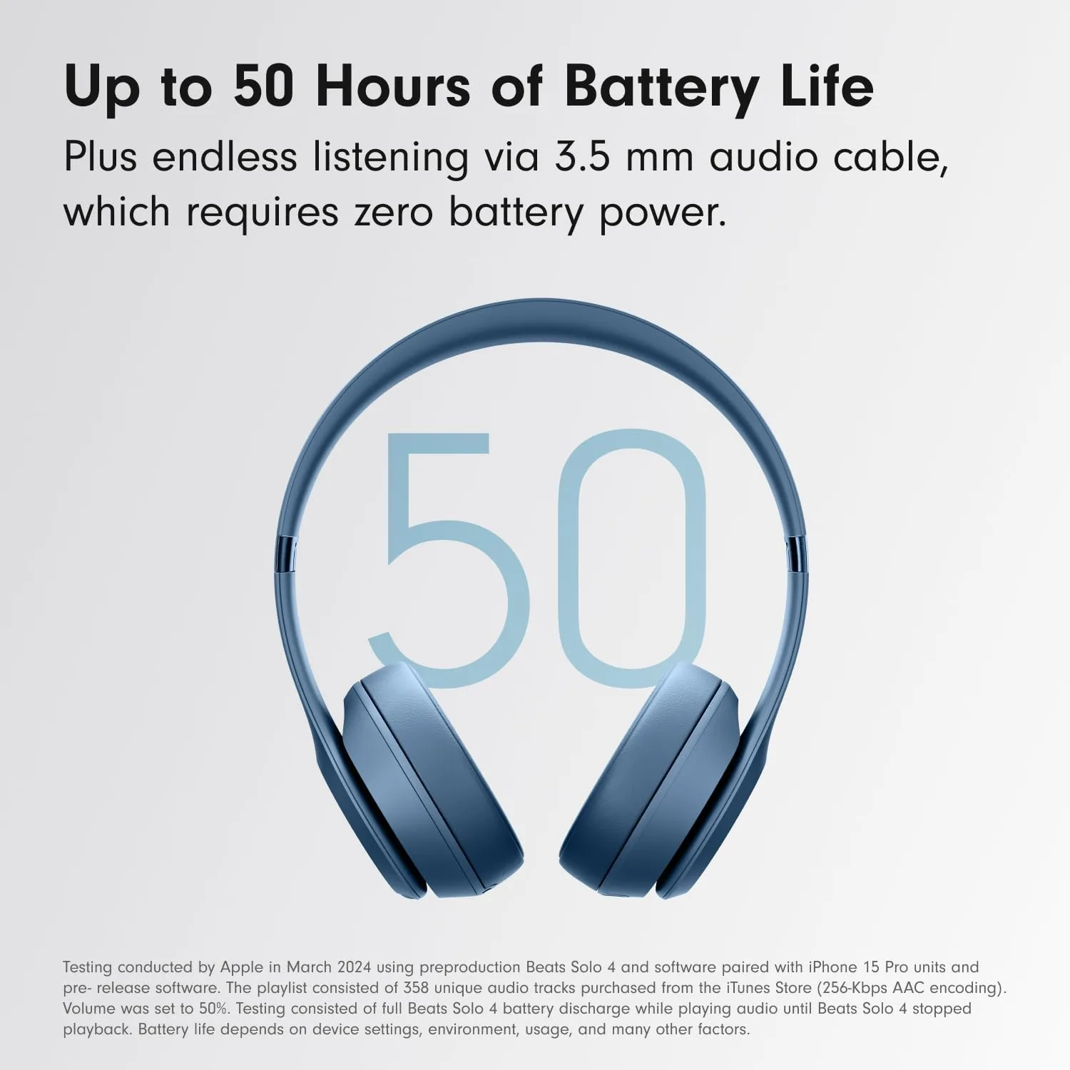 Beats Solo 4 - Wireless Bluetooth On-Ear Headphones, Apple & Android Compatible, Up to 50 Hours of Battery Life - Slate Blue (Renewed)