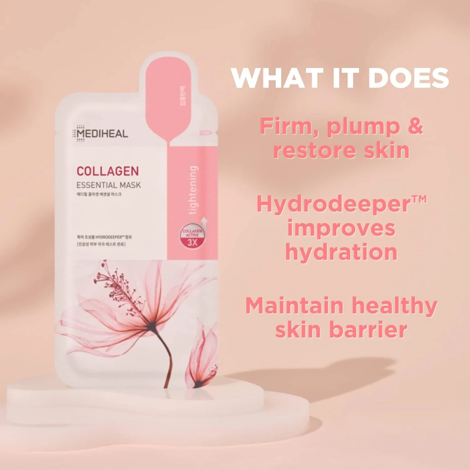 MEDIHEAL Official Best Korean Sheet Mask - Collagen Essential Face Mask 10 Sheets Lifting and Firming For All Skin Types Value Sets