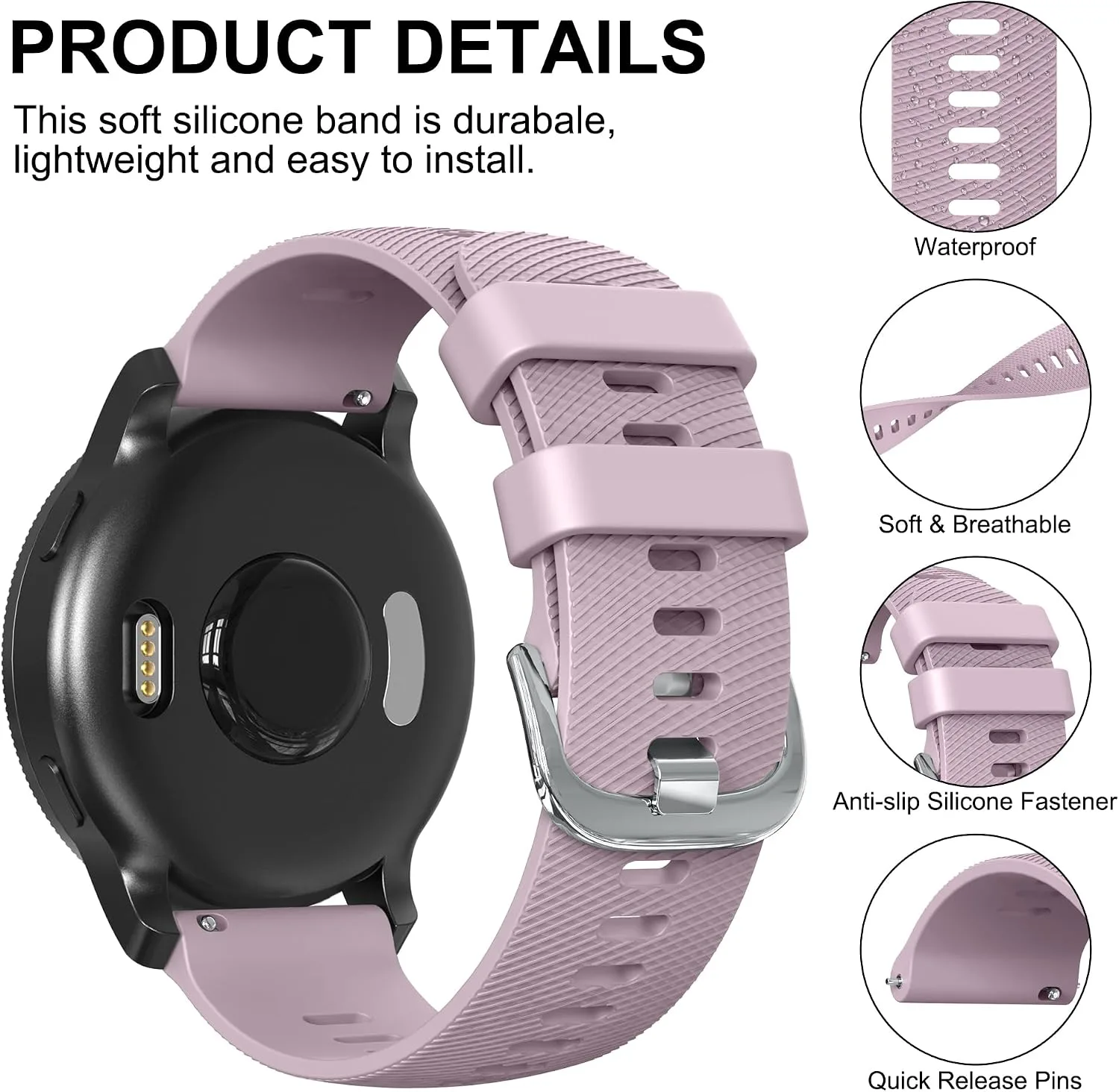 Meliya Silicone Bands Compatible with Coros Pace 3/Pace 4/Pace Pro/Apex 2 Pro/Apex Pro/Apex 46mm Watch Band, Soft Silicone Sport Replacement Wristband for Coros Pace 4/3 Watch