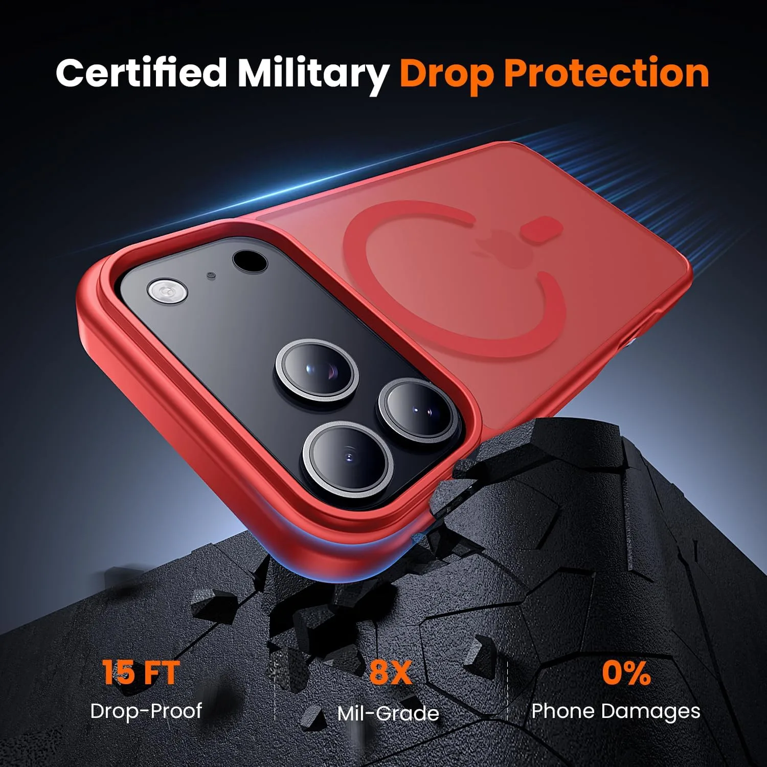 toushion 3 in 1 for iPhone 17 Pro Case Matte Red
