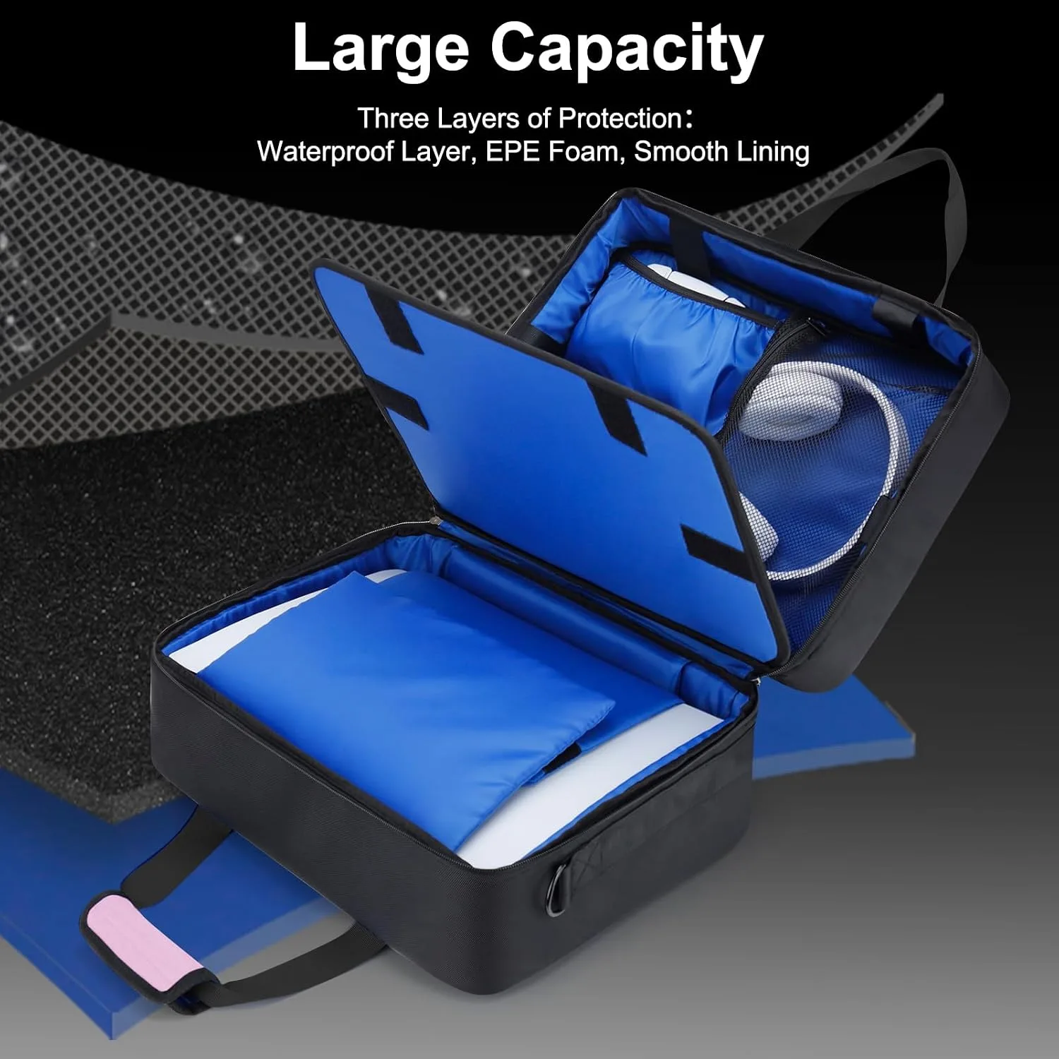 GDNasist Carrying Case Compatible with PS5/PS5 Pro/PS5 Slim, Pink