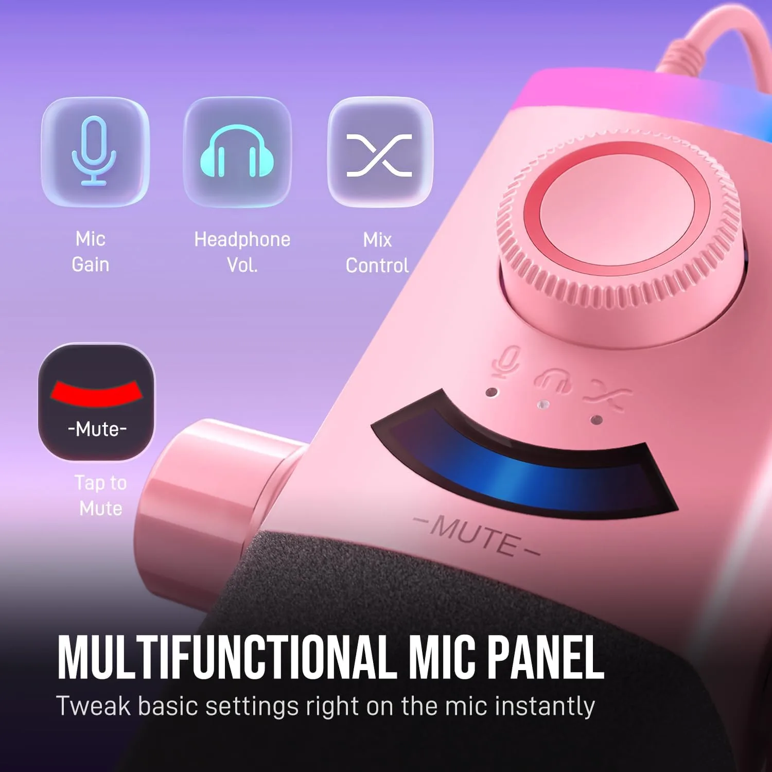 FIFINE AM8PROTP XLR/USB Gaming Microphone Kit, Dynamic RGB Streaming Mic