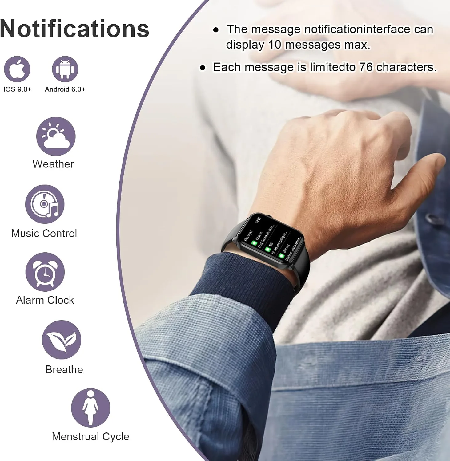Smart Watches for Men, 1.91" AMOLED Men's Fitness Watch with 7-Day Battery