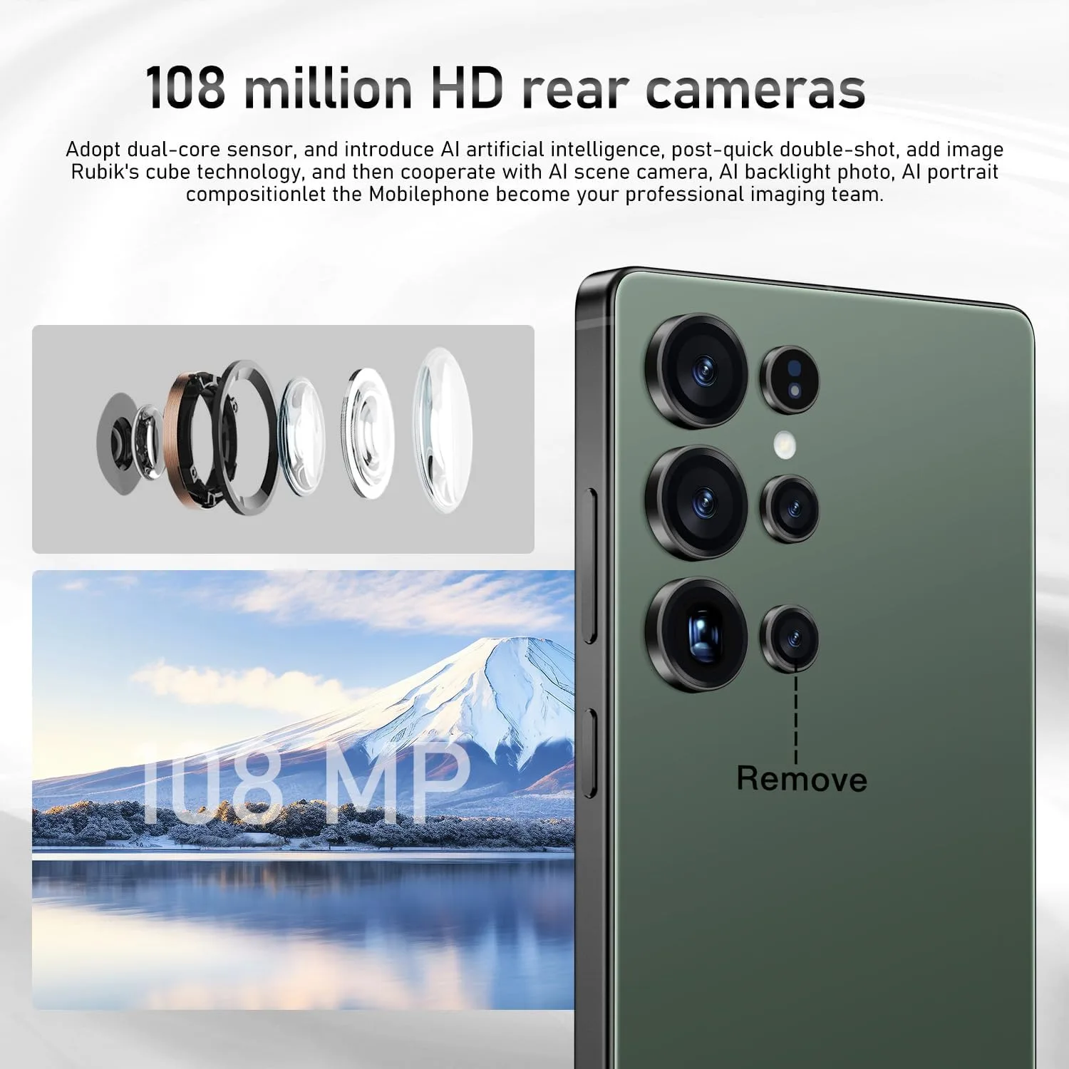 I25Ultra Unlocked Smartphone,16+512GB Unlocked Phone,6.9" HD+ Display,Built in Pen,Snapdragon 8 Gen3 7000mAh Dual Speakers 5G/Face ID/Fingerprint Lock/Dual SIM/GPS (Green)