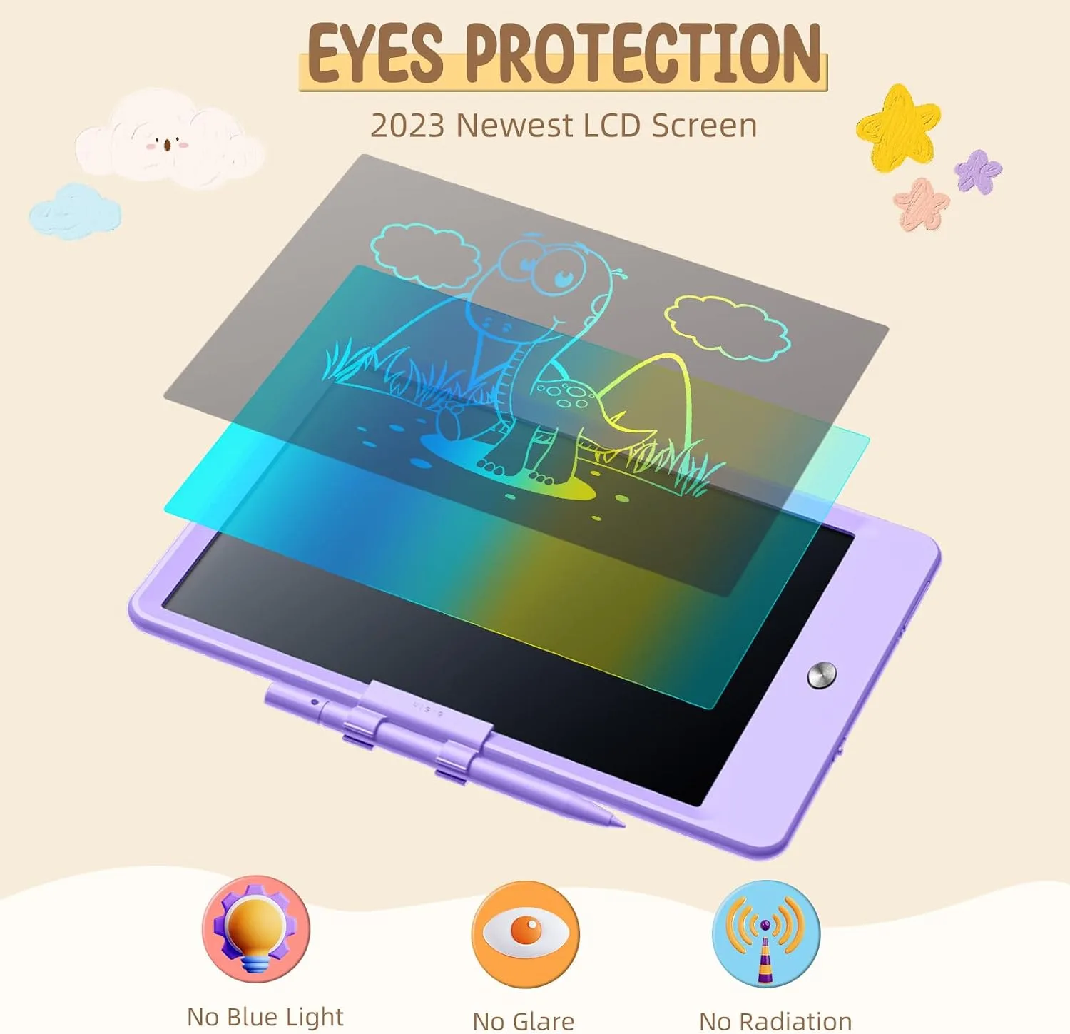 Kidopire LCD Writing Tablet, 2Pack Drawing Pad for Kids, Kid Doodle Board