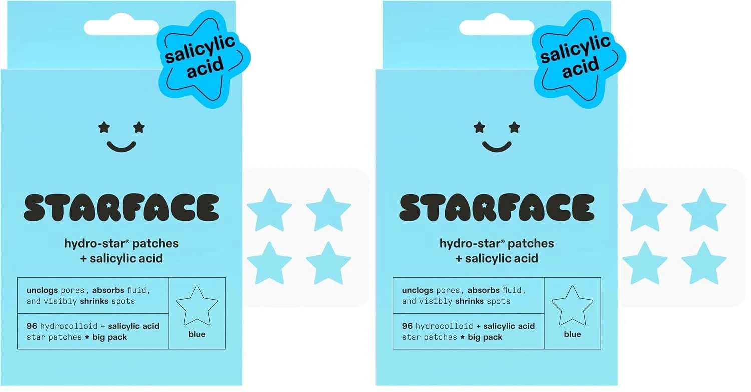 Starface Hydro-Star + Salicylic Acid BIG PACK, Hydrocolloid Patches With Salicylic Acid, Helps Visibly Shrink and Soothe Spots, Cute Star Shape (96 Count) (Pack of 2)