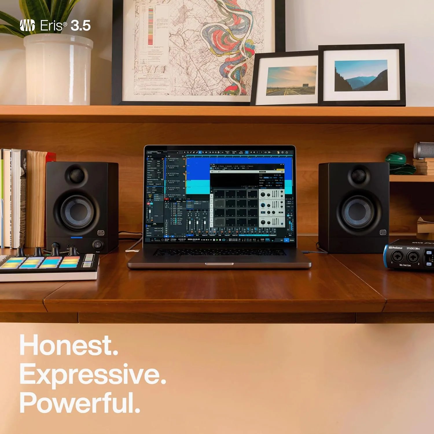 PreSonus Eris 3.5 Powered Studio Monitors, Pair — 3.5” Active Near
