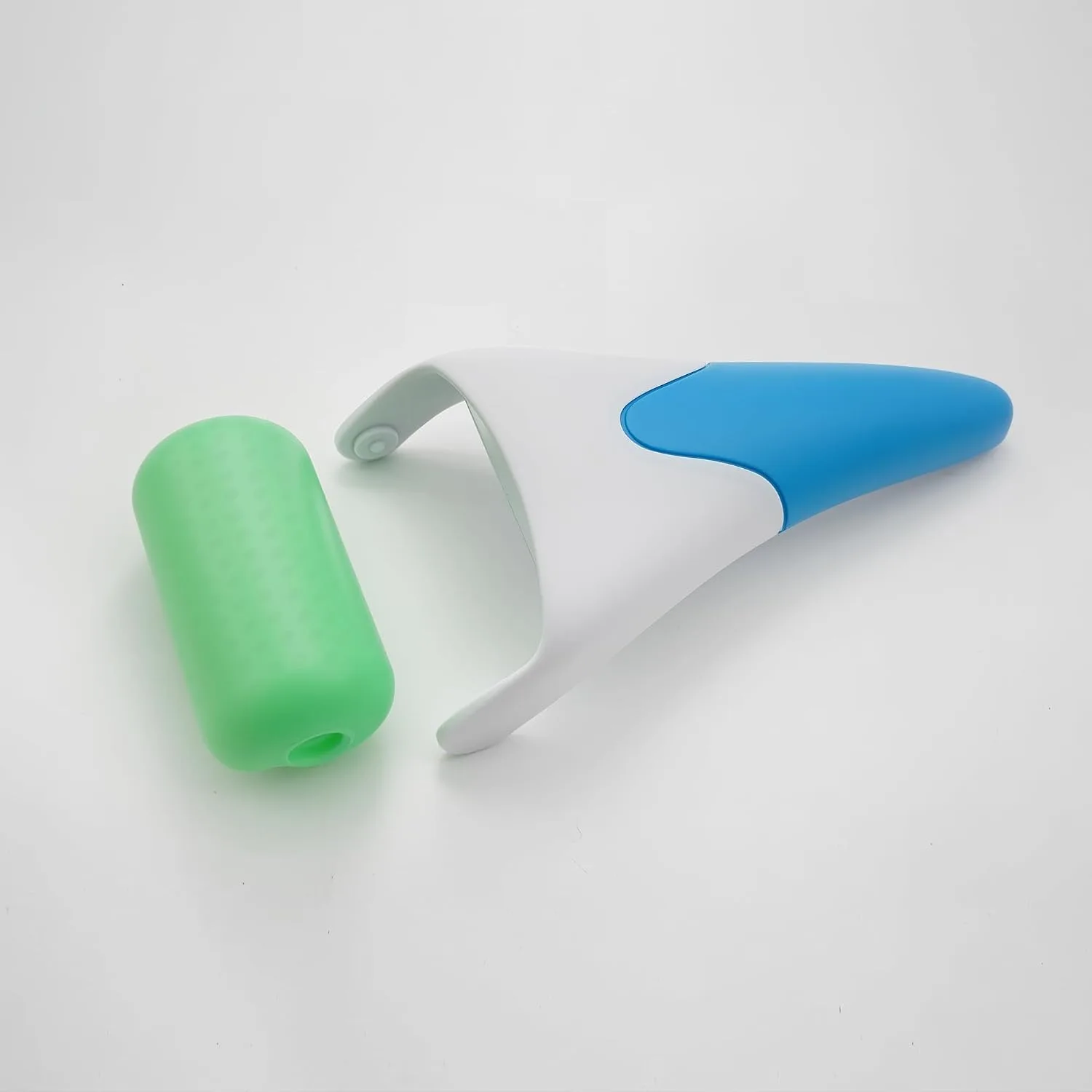 3 in 1 Ficial Face Ice Jade Roller and Gua Sha Tool, 100% Natural Real Jade Anti-Wrinkle Face Eye Neck Massager Tool, Reduce Wrinkles, Puffiness, Migraine, Redness, Pain and Injury (Blue)