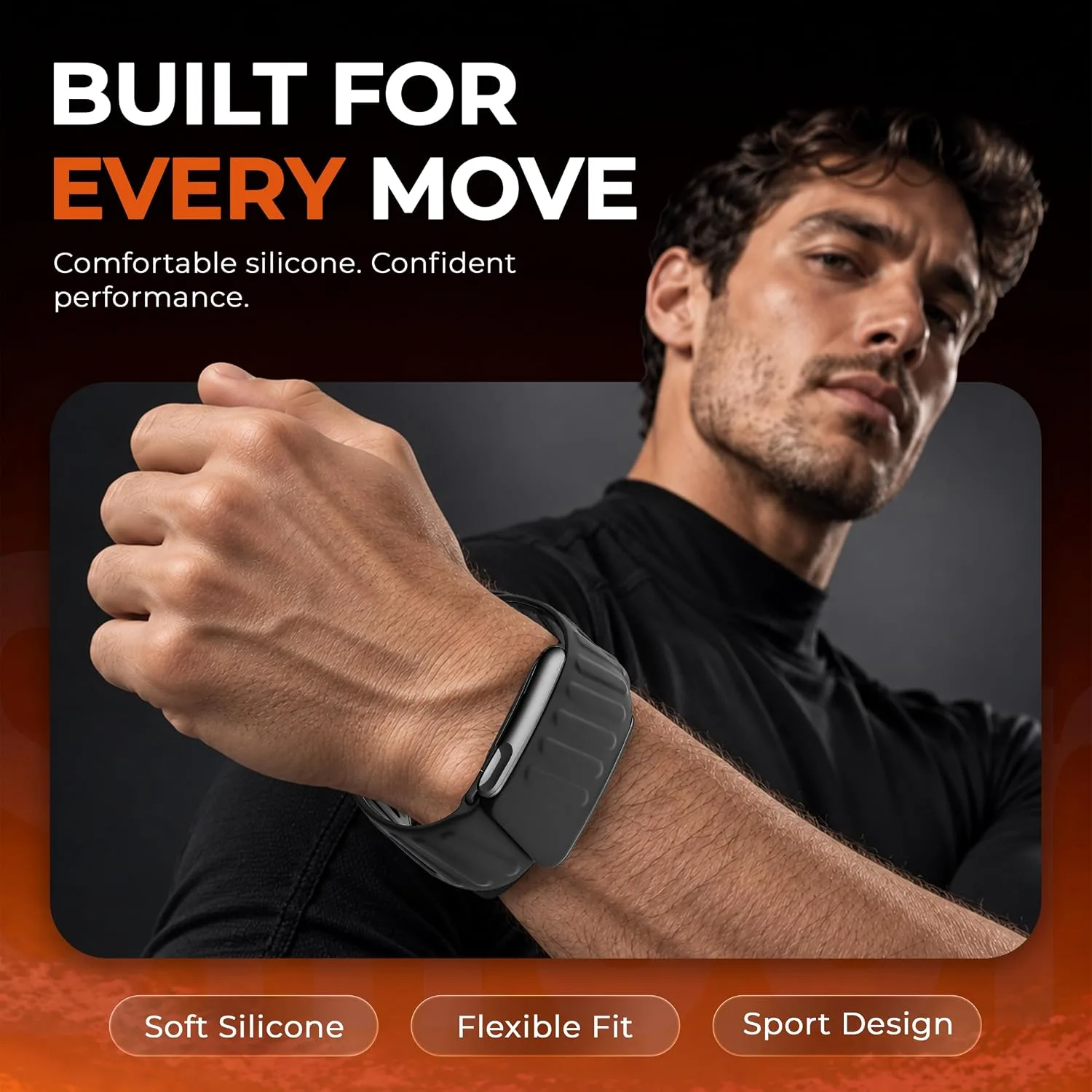 DADO Silicone Sport Replacement Band Compatible with WHOOP 5.0, One, Peak, and Life Fitness Tracker – Breathable, Durable & Comfortable | Not for Whoop Gen 4