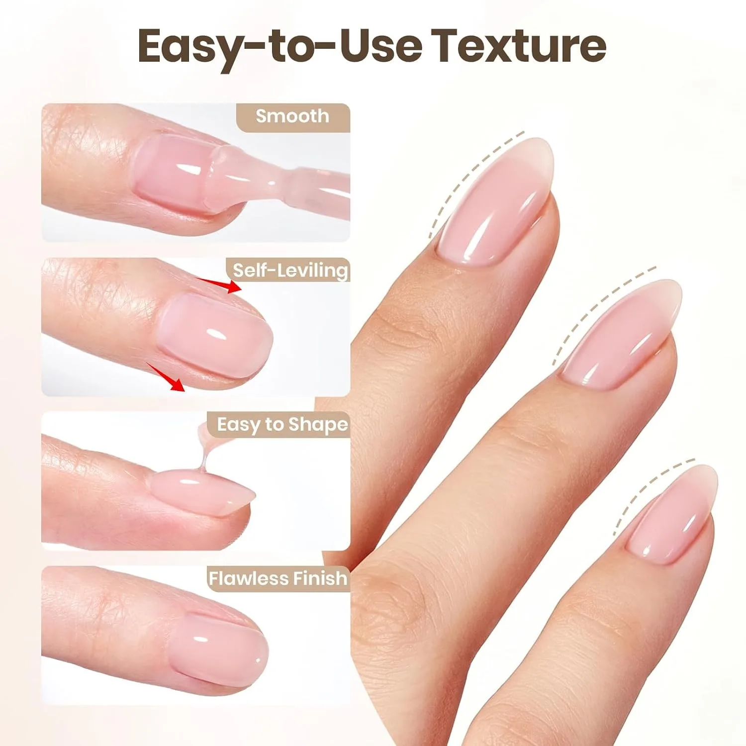 Beetles Builder Gel Nude & Pink, TPO & HEMA-FREE 6 Colors & Nail Brush