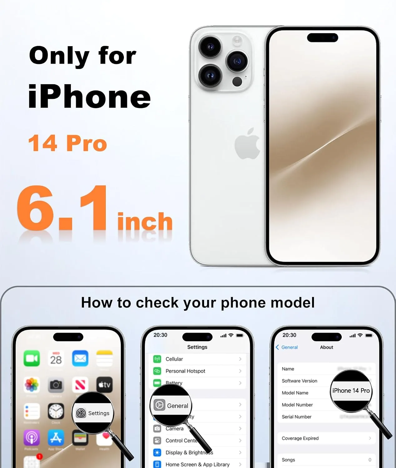 FNTCASE for iPhone 14-Pro Case Fit for MagSafe Off White