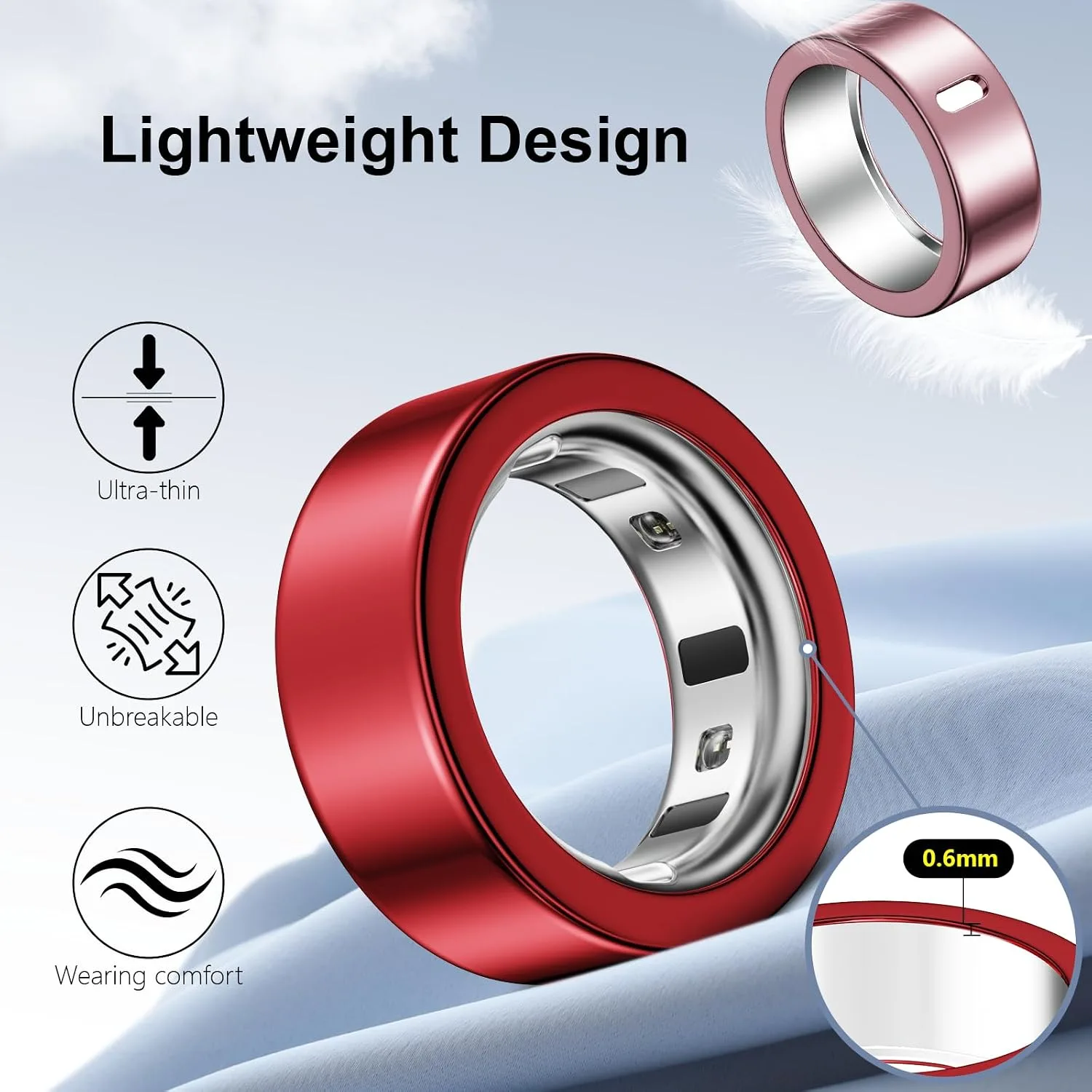 5 Pack Covers Compatible with Oura Ring 4/Oura Ring 3-Size 8