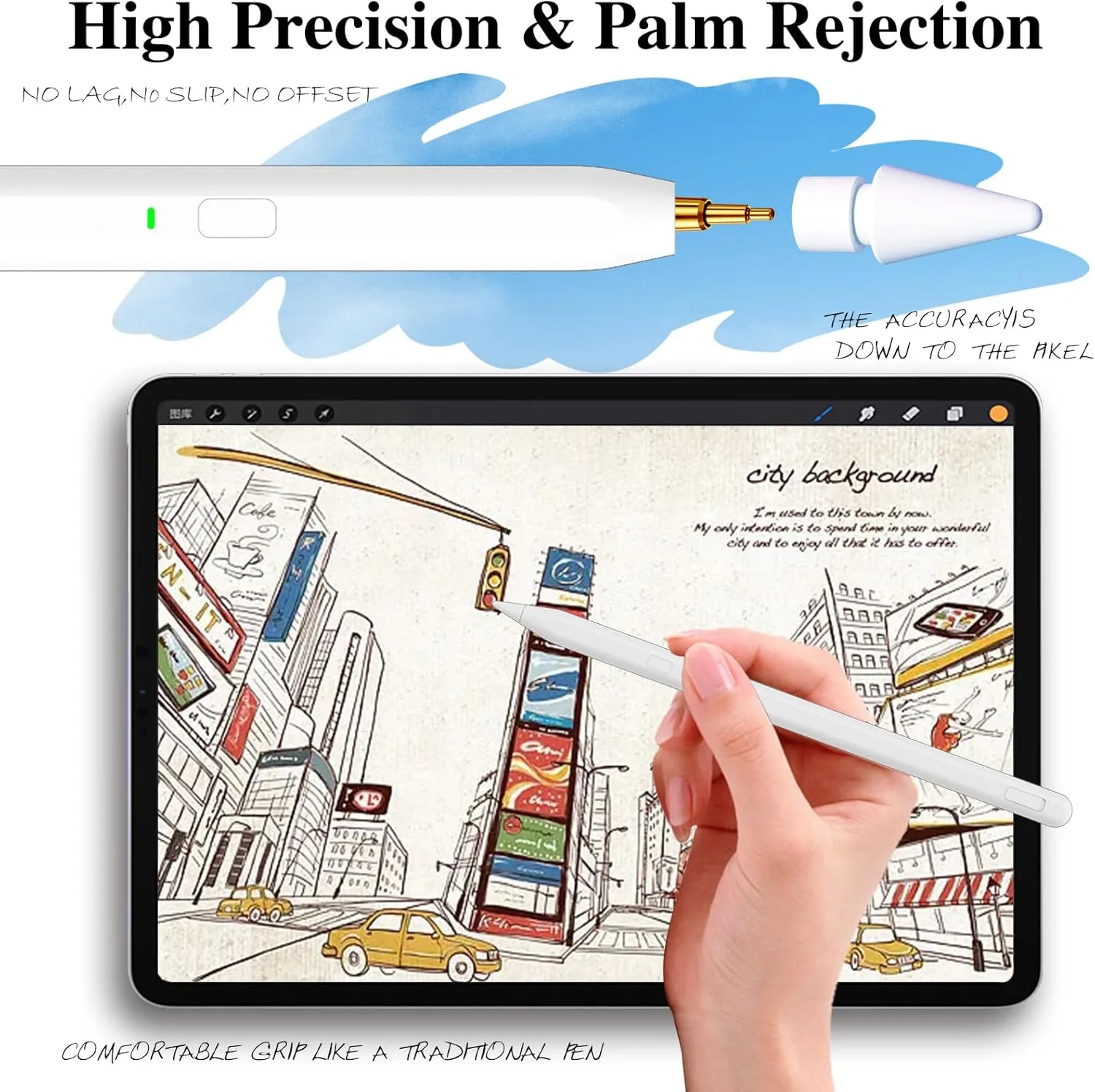 Stylus Pen for iPad 11th&10th Generation,Milikilo Pen with Pencil Holder,Palm Rejection,for Air11&13"(M2/M3), Pad Pro 11"&13"(M4),iPad 6-11th,iPad Pro 11"/12.9 ", iPad Air 3/4/5,Mini 5/6
