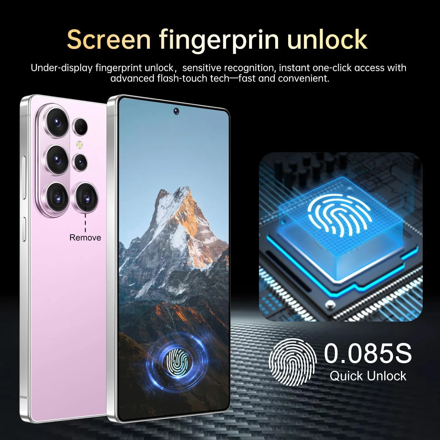 Huness 26 Ultra Unlocked Cell Phone,Built in Pen,16+1TB Unlocked Phone, Android 15 Battery 7000mAh 6.99" HD Screen Smartphone, 5G/Face ID/Fingerprint Lock/Dual SIM/GPS (Pink)