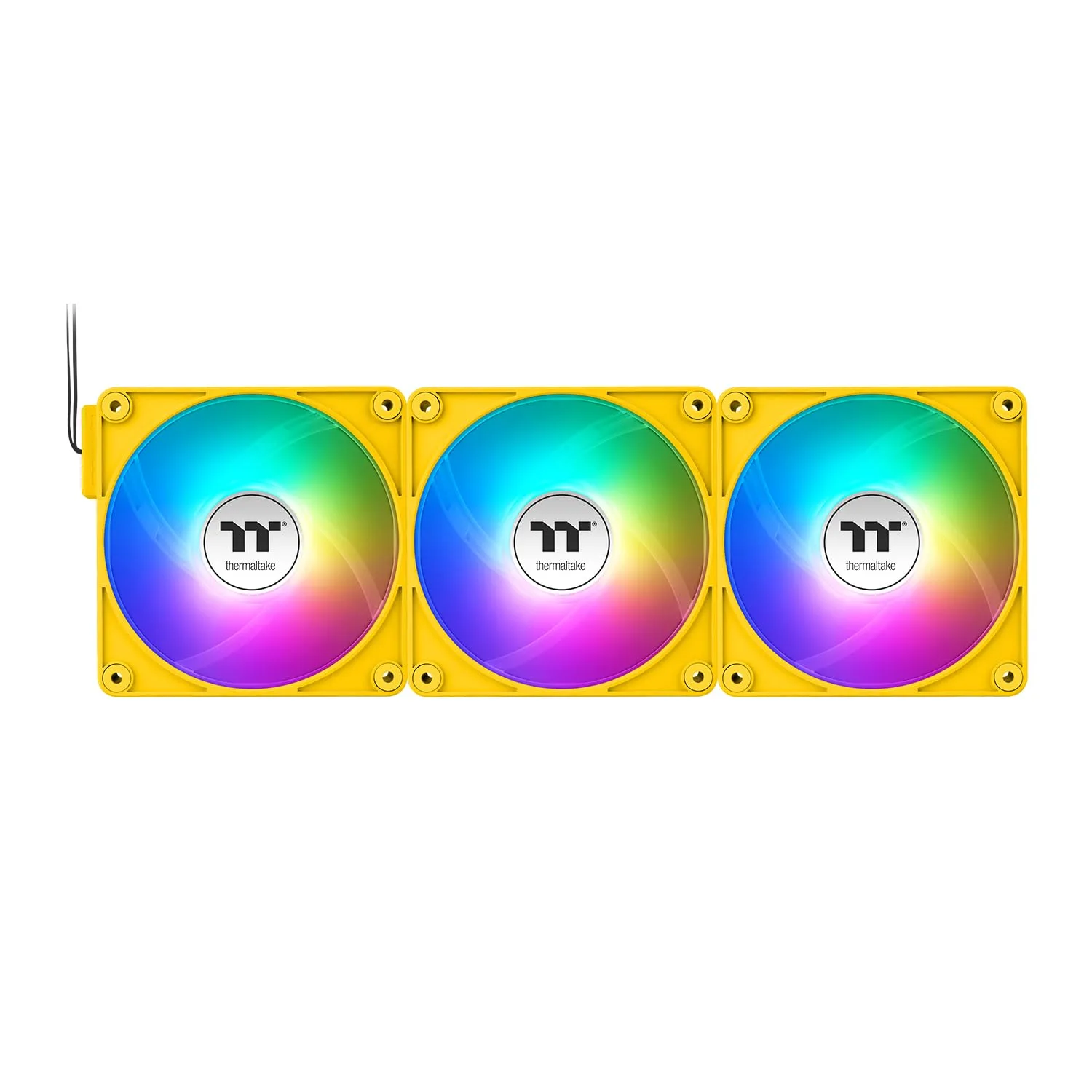 Thermaltake CT120 EX ARGB Sync PC Cooling Fan 3 Pack, PWM 500~2000 RPM, 5V Motherboard Sync, 16.8 Million Colors 9 LEDs, MagForce 2.0 Connectors, Hydraulic Bearing, Bumblebee, CL-F215-PL12BB-A