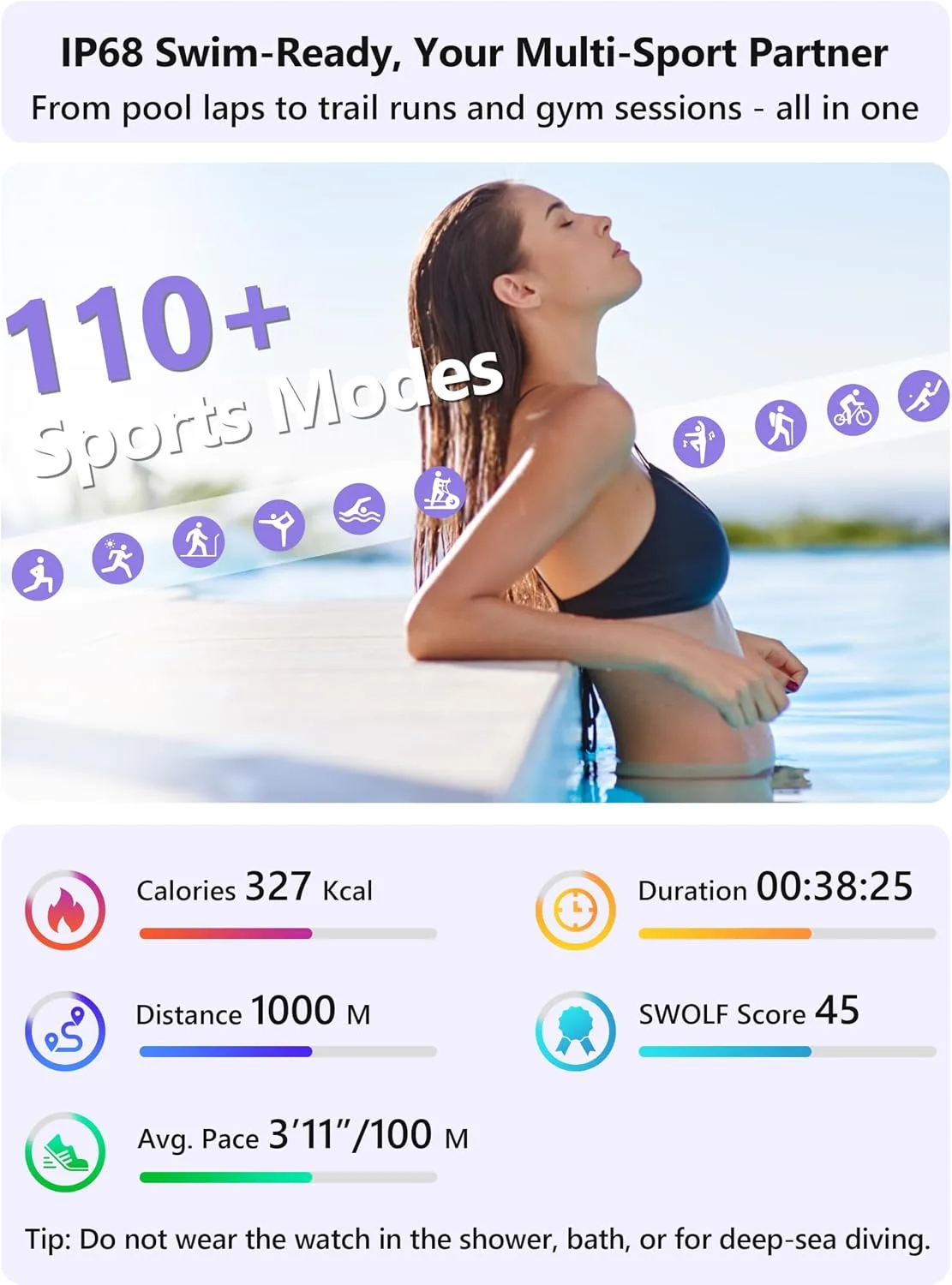 Smart Watch for Women Men Android & iPhone [2 Bands, 44mm case], Alexa Built-in, 1.83'' Smartwatch Make/Answer Call, HR SpO2 Sleep Stress Monitor Fitness Tracker, IP68 Waterproof Step Counter Watch