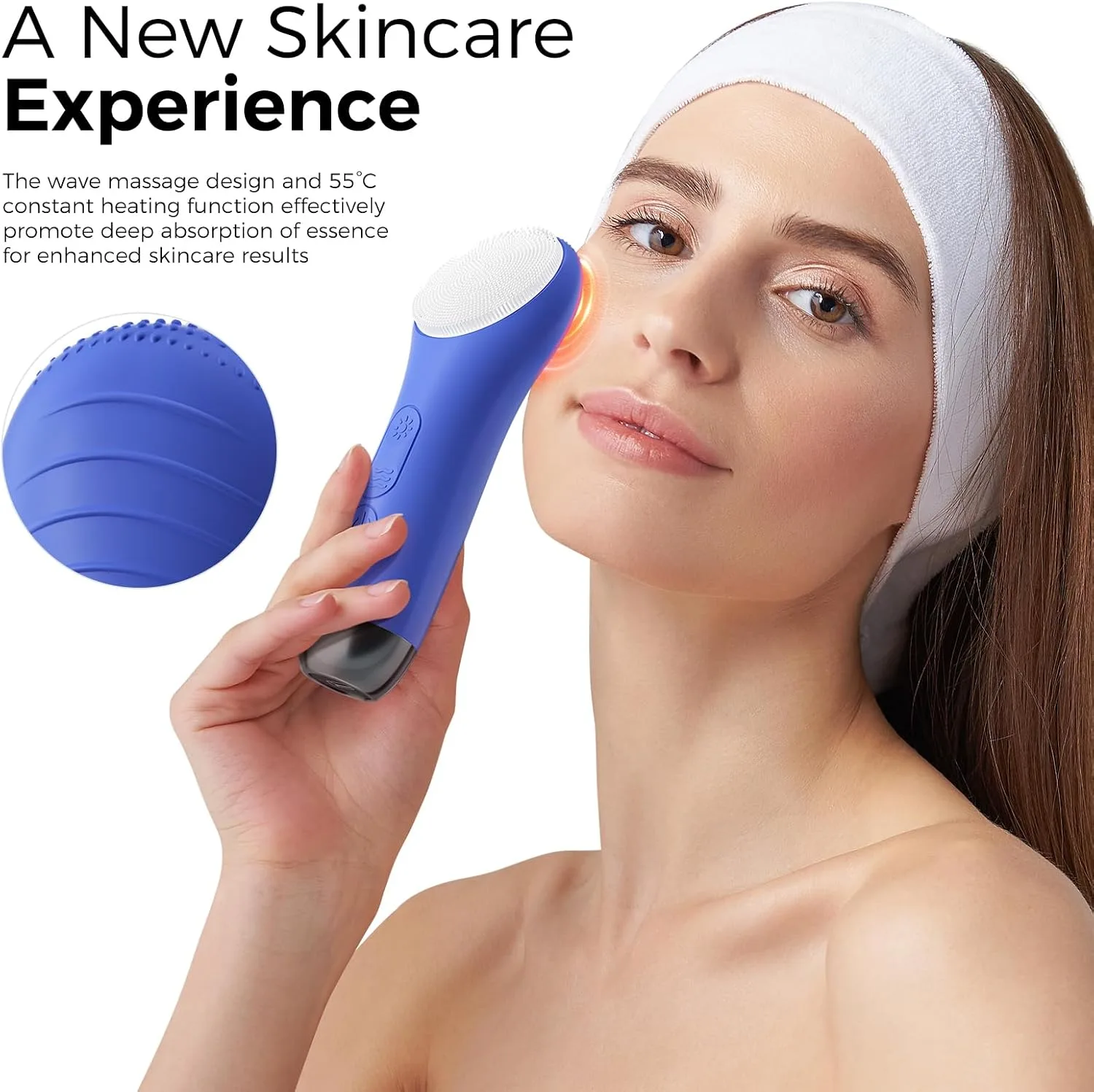 Ccigedy Face Scrubber, Electric Facial Cleansing Brush (Royal Blue) Gifts