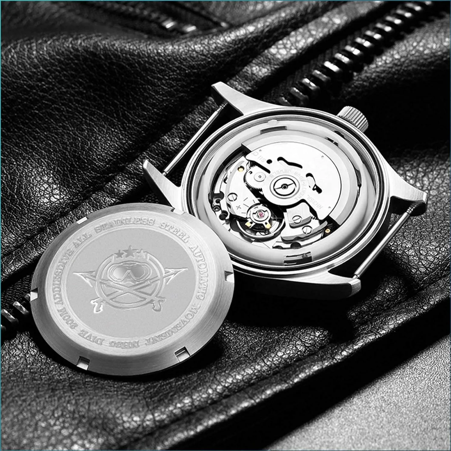 ADDIESDIVE Automatic Watches for Men Stainless Steel Diver 200 M Luminescent Analog Business Casual Dress Watch Men