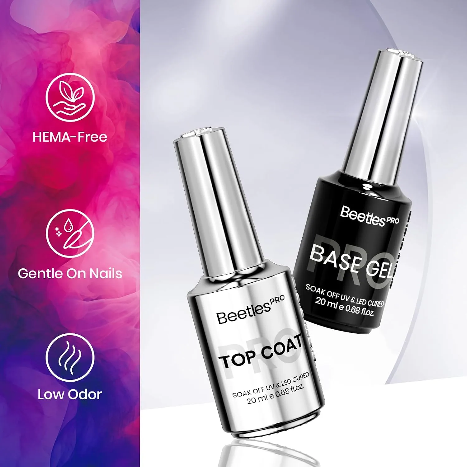 Beetles Pro Gel Top and Base Coat Professional Nail Supplies 2Pcs 20ml