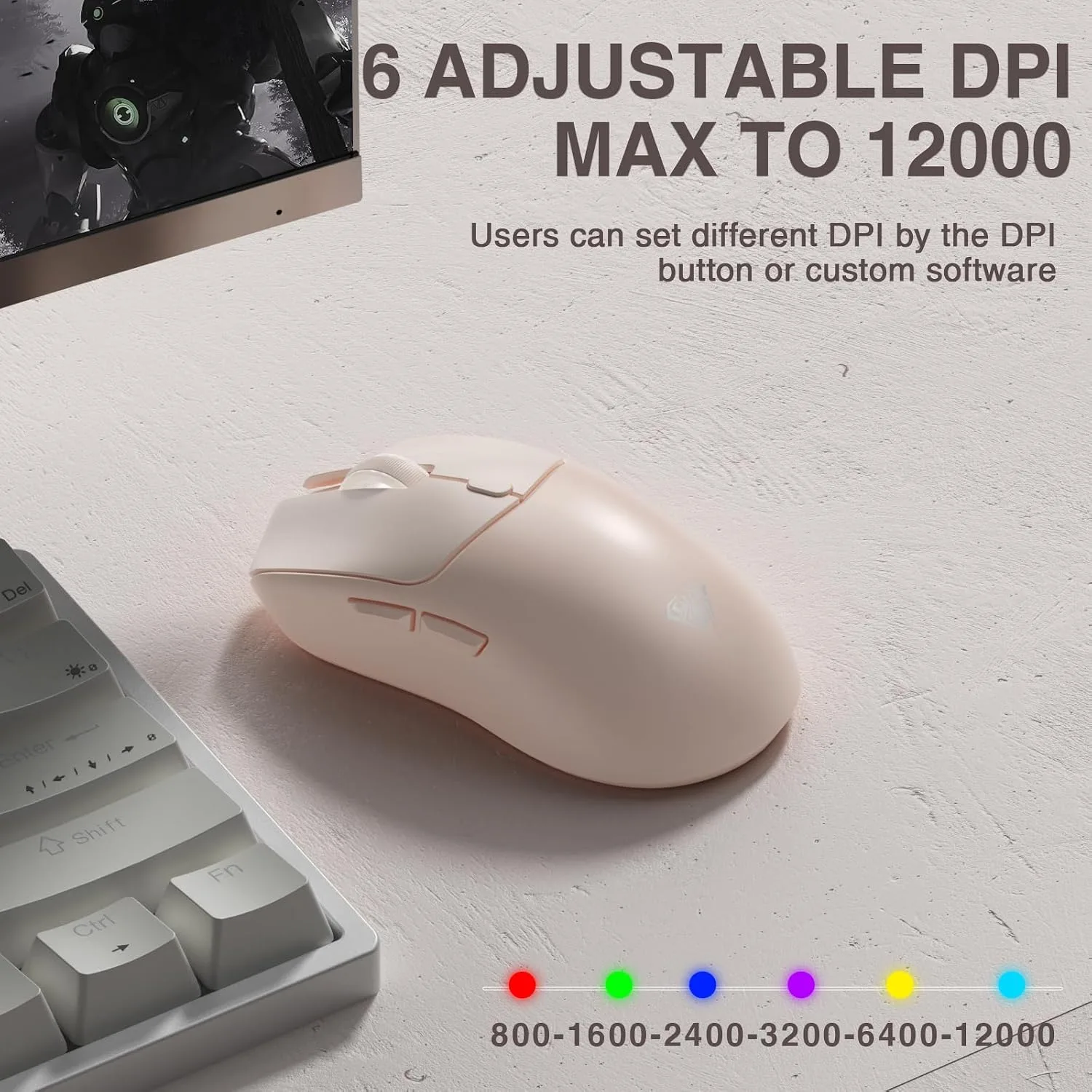 AULA SC580X Wireless Gaming Mouse, Tri-Mode Gaming Mice & 12000 DPI