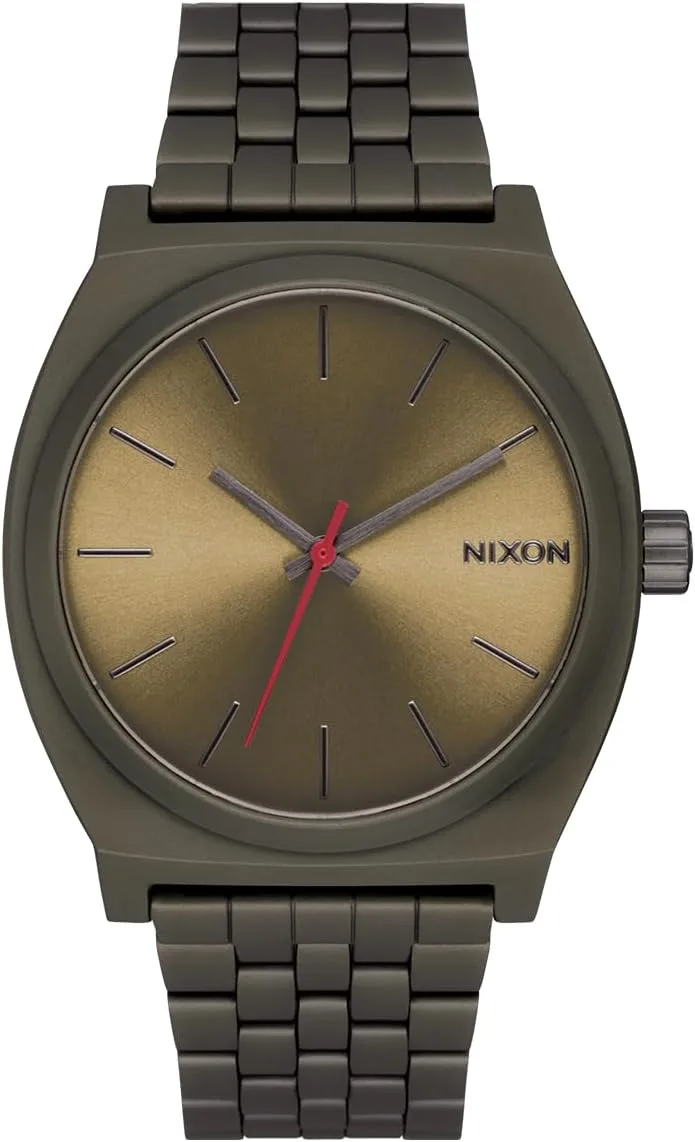 NIXON Time Teller A045 - 100m Water Resistant Men's Analog Fashion Watch (37mm Watch Face, 19.5mm-18mm Stainless Steel Band)