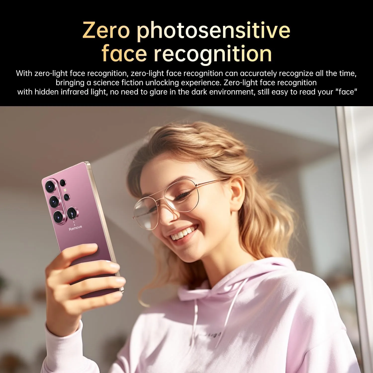Huness 26Ultra Unlocked Cell Phone,Built in Pen,16+1TB Unlocked Phone, Android 15 Battery 7000mAh 6.99" HD Screen Smartphone, 5G/Face ID/Fingerprint Lock/Dual SIM/GPS (Rose Gold)