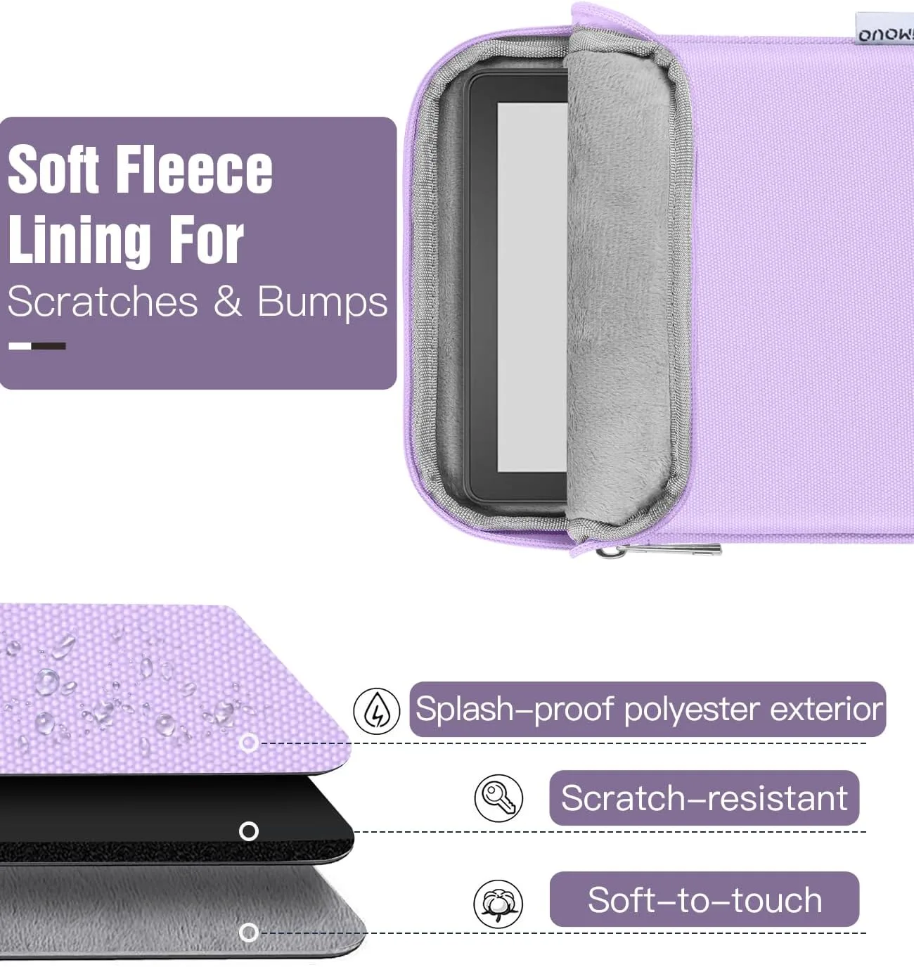 TiMOVO 6-7 Inch Sleeve Case for eReader, Taro Purple