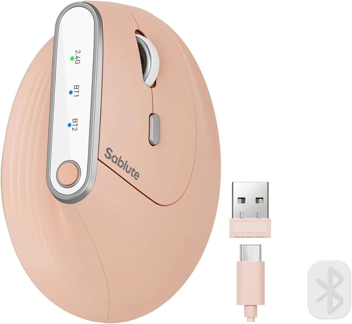 Mouse ergonómico vertical inalámbrico Sablute MAM4 con cambio entre 3 dispositivos