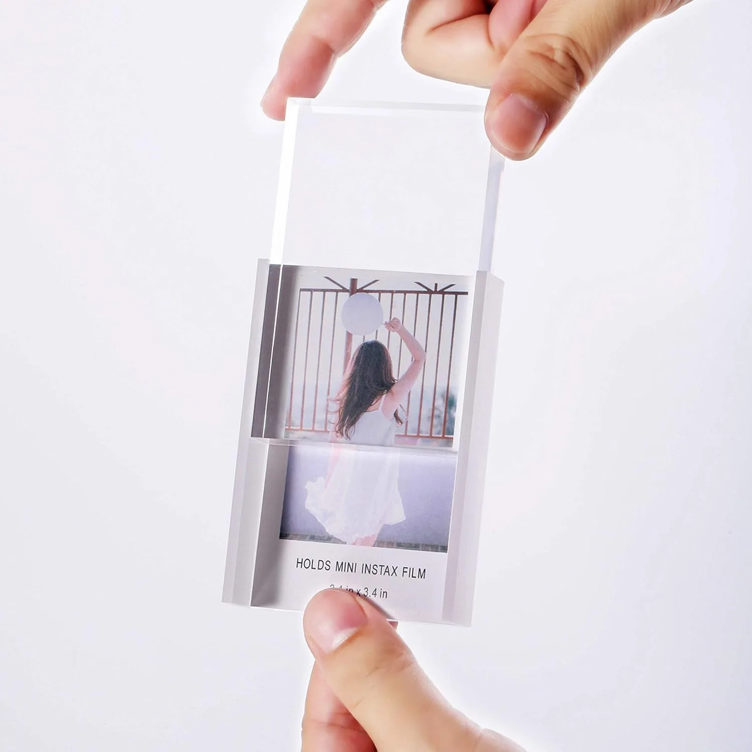 Cute Instax Mini Photo Frames, 2x3 Polaroid Picture Frames, Acrylic Desktop Small Picture Frame for Fujifilm & Polaroid Film, Mini Instant Photos Display Holder for Home, Office Decoration (3 Pack)