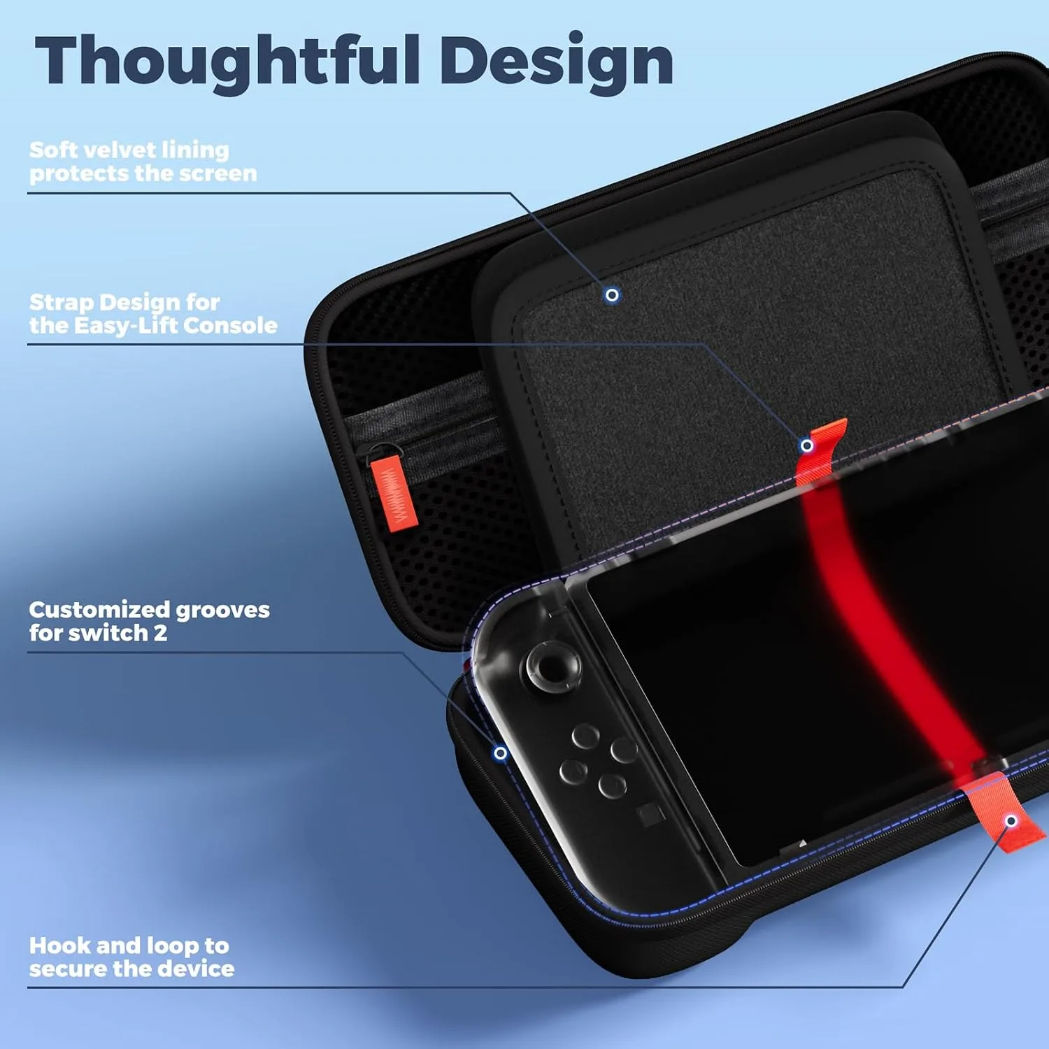 ProCase Carrying Case for Nintendo Switch 2 2025, Travel Case -Black, L