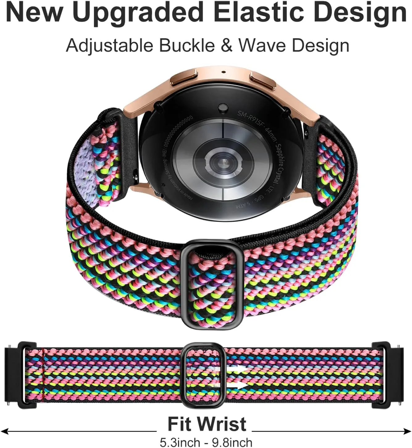 Lerobo Elastic Bands for Samsung Galaxy Watch 40mm, 44mm, 46mm, 42mm, 40mm - Stretchy Nylon Material with Adjustable Metal Buckle Design