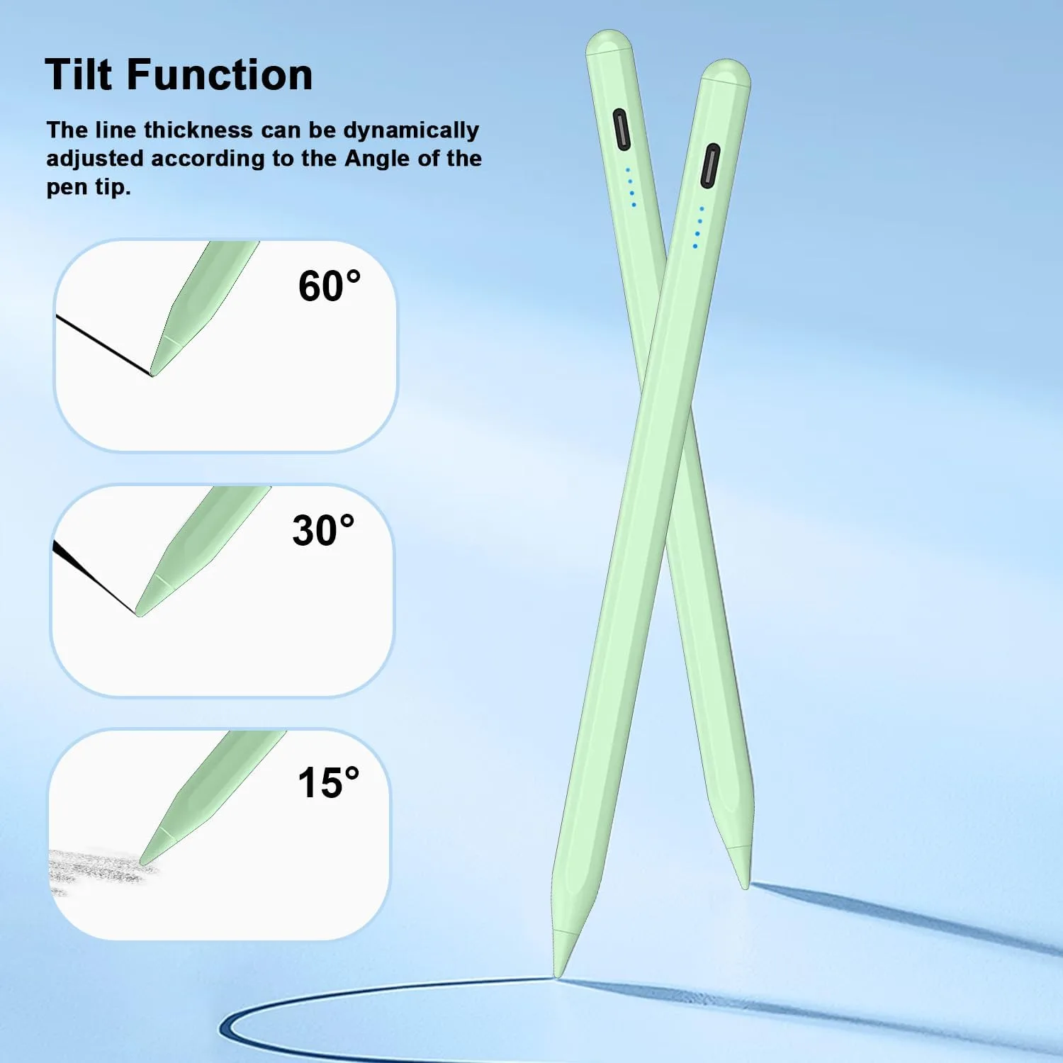 DOGAIN A8 Stylus Pen for iPad 2018-2026, Fast Charge, Palm Rejection-Green
