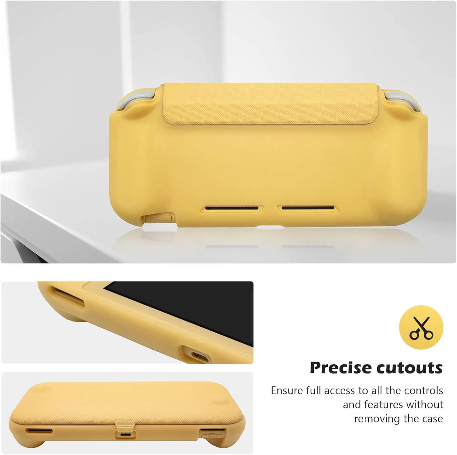 ProCase Flip Cover for Switch Lite with 2 Pack Screen Protectors, Yellow