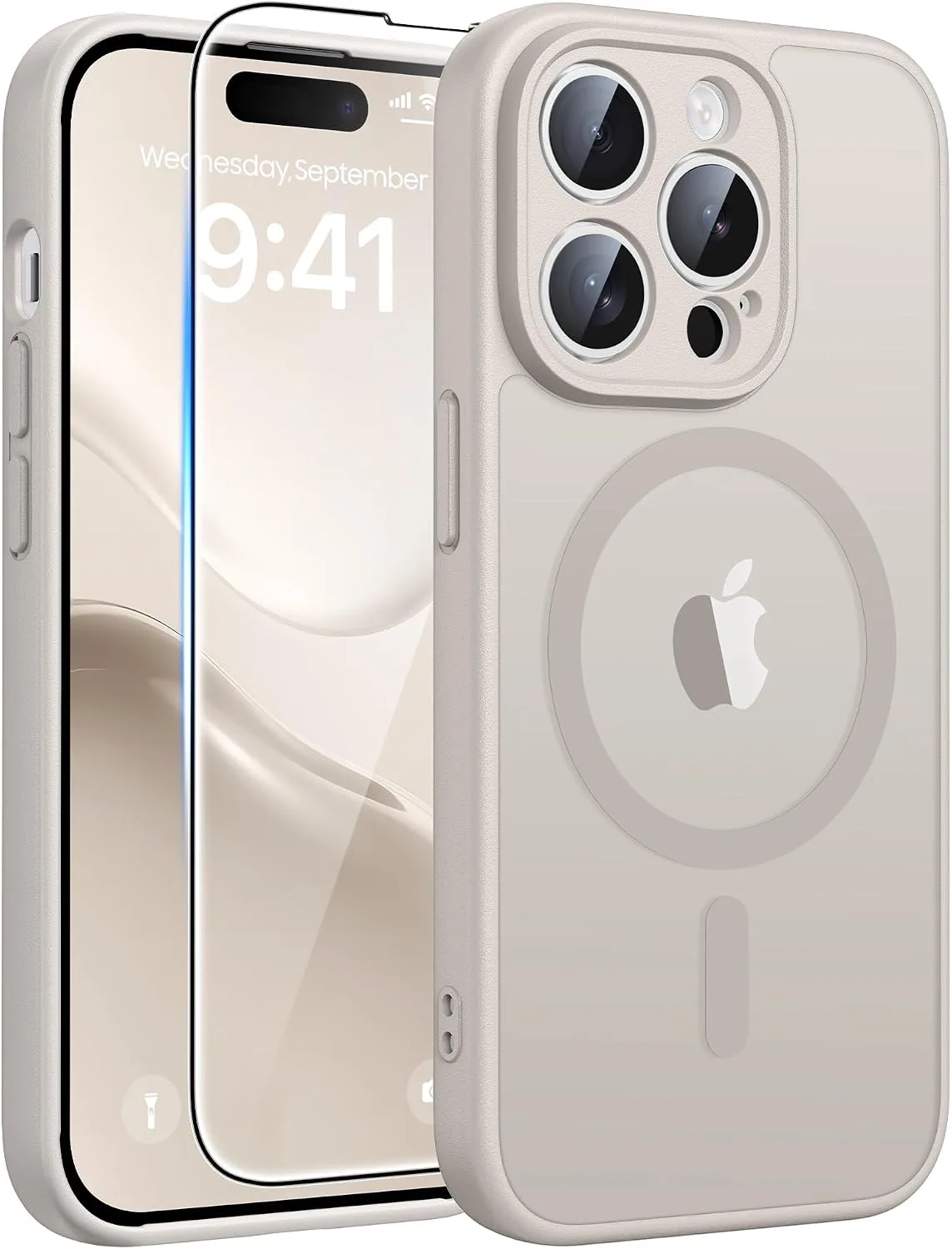 Carcasa Fntcase para iPhone 14 Pro con protector de pantalla y Magsafe