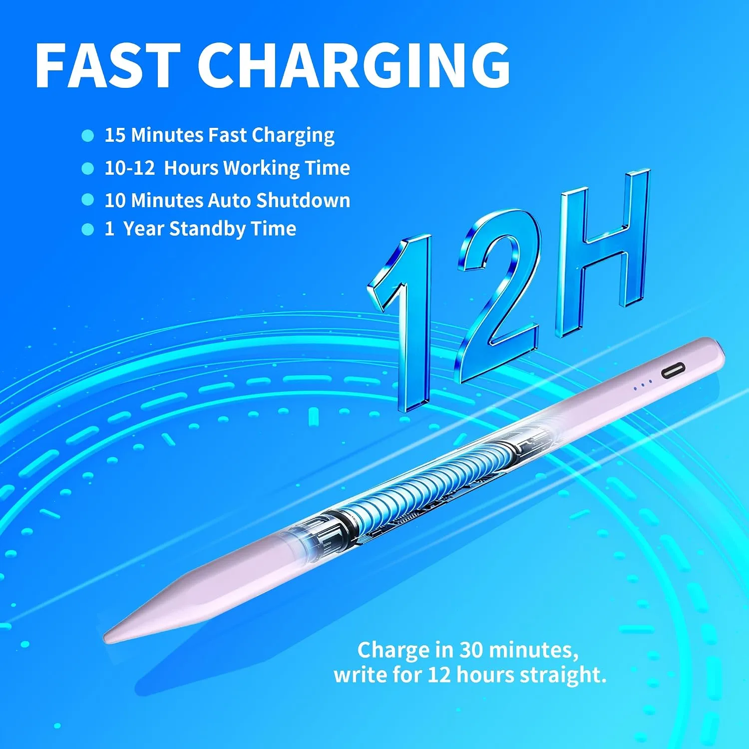 Stylus Pen Compatible with Nintendo Switch 1/2/OLED,for Amazom Max 11,HD 10 Table,Upgraded new Model, Precise Writing Pencil,Fast Charging,Auto Sleep,Button on/Off (Purple)