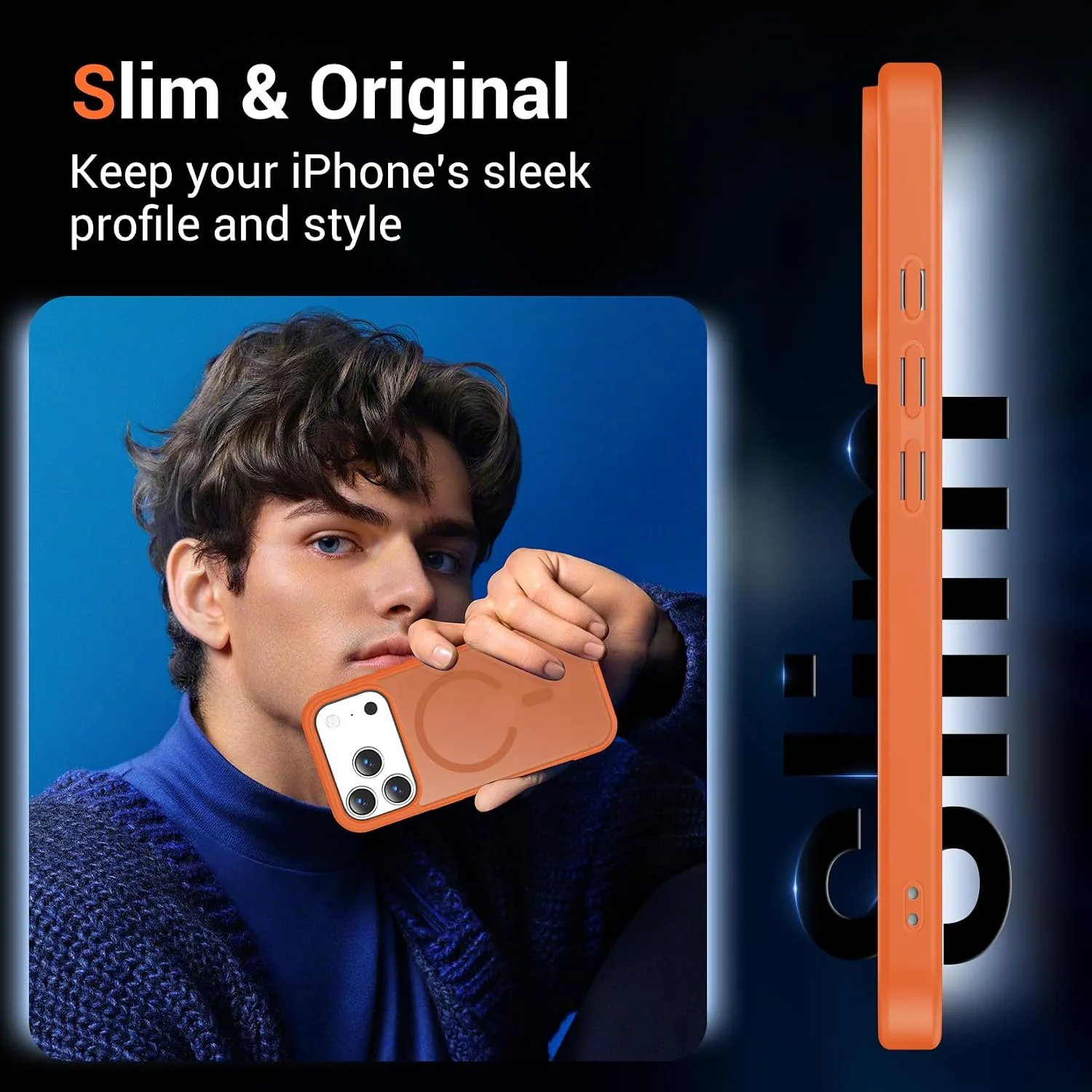 Temdan for iPhone 18 Pro Max Case/iPhone 17 Pro Max Case, Orange