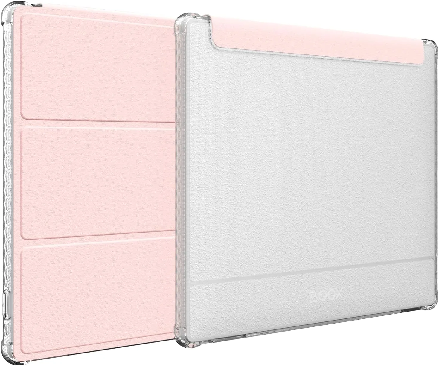 TUDIA SKN FLIP Designed for Onyx Boox Go 7 / Go Color 7 Case (Gen 1 & 2, 2024/2025) – [Enhanced Auto Wake/Sleep Function] Slim Shockproof Trifold 7" Cover with Transparent TPU Back (Pink)