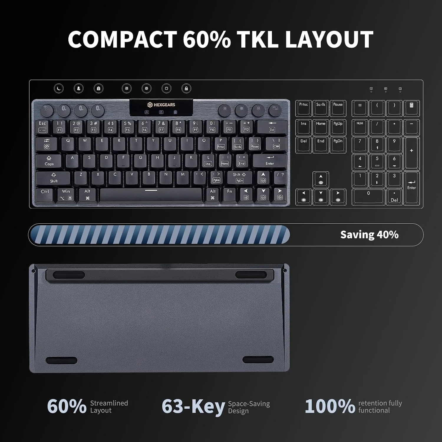Hexgears A1 Low Profile Wireless Mechanical Keyboard - Linear