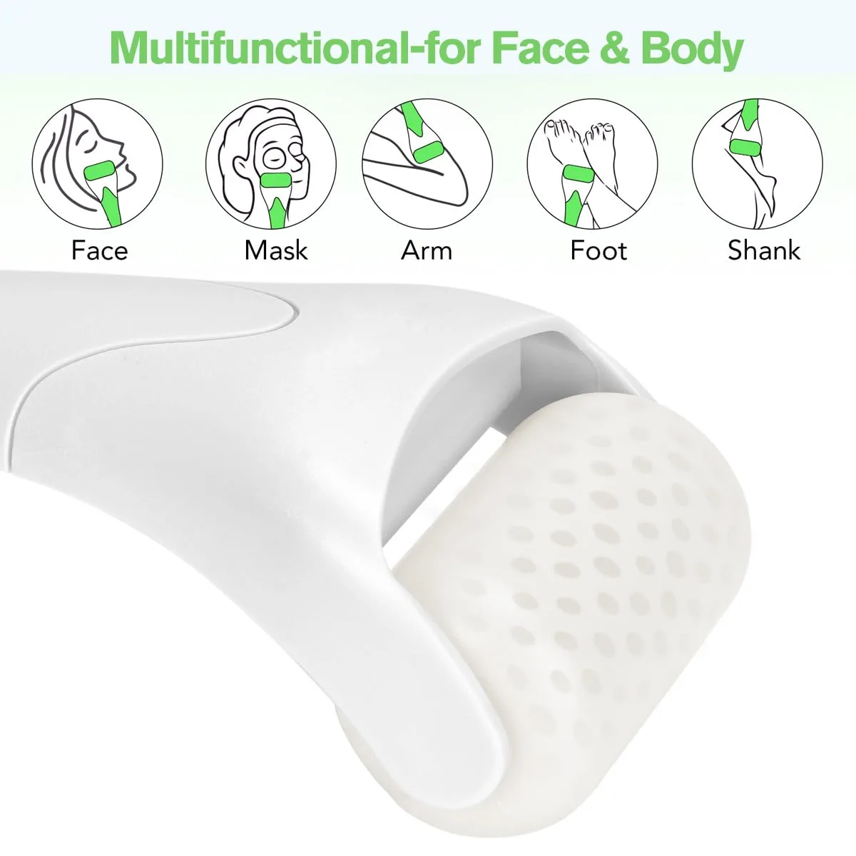 Fronnor Ice Roller for Face,Eyes,Facial Massager Tool,Soothing Skin Care Tool,Cooling Skincare Device for Puffiness,At-Home Spa Gift for Women(White)