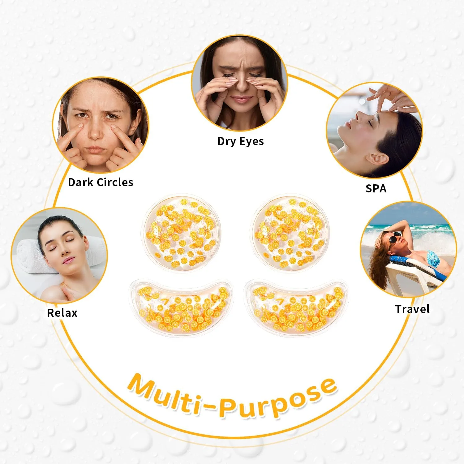 4PCS Gel Eye Ice Pack Set Reusable, Cold and Hot Compress for Eyes