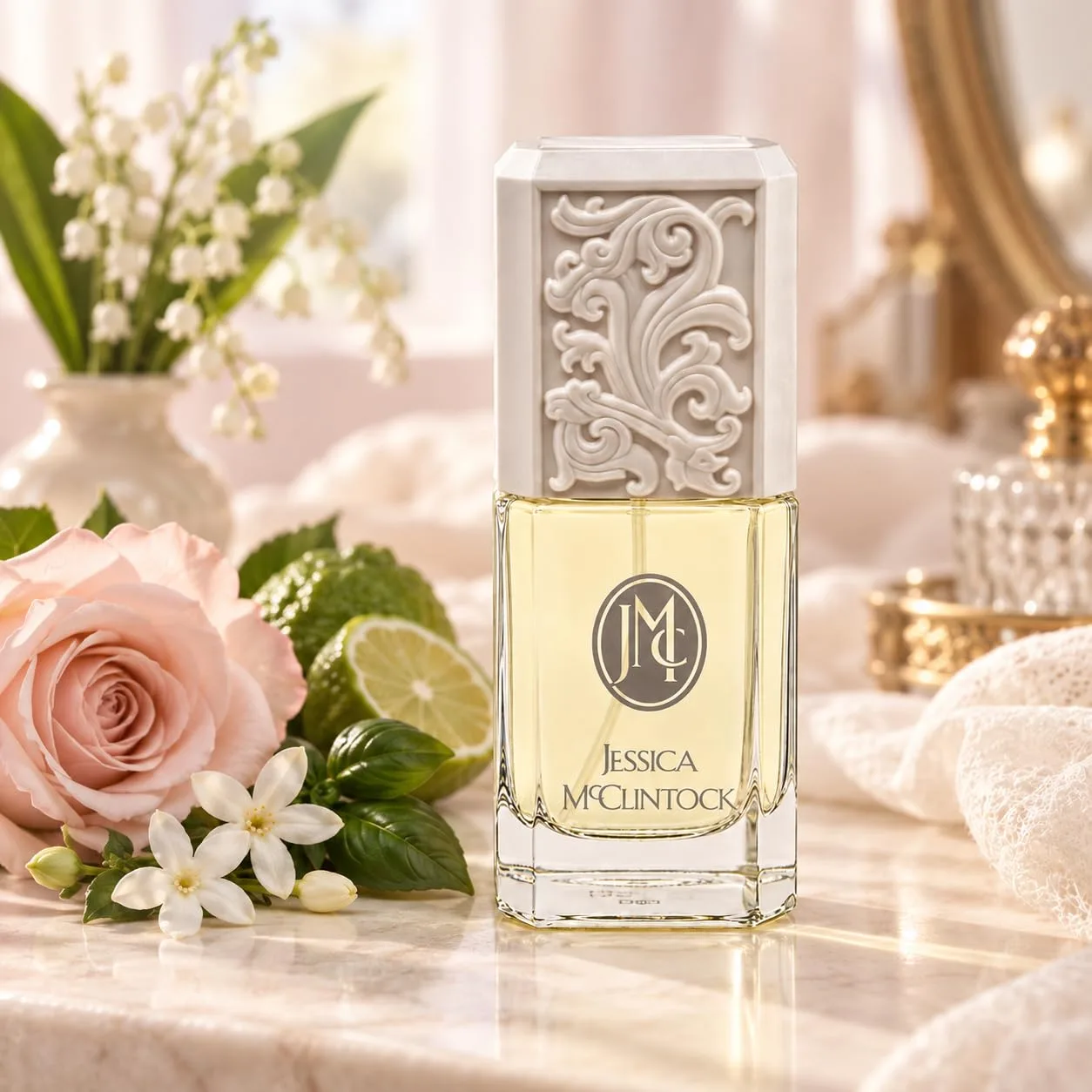 Jessica McClintock Eau De Parfum Spray for Women, 1.7 oz - Fruity Floral Fragrance with Citrus, Ylang Ylang, Rose, Jasmine & Musk, Long-Lasting Romantic Scent