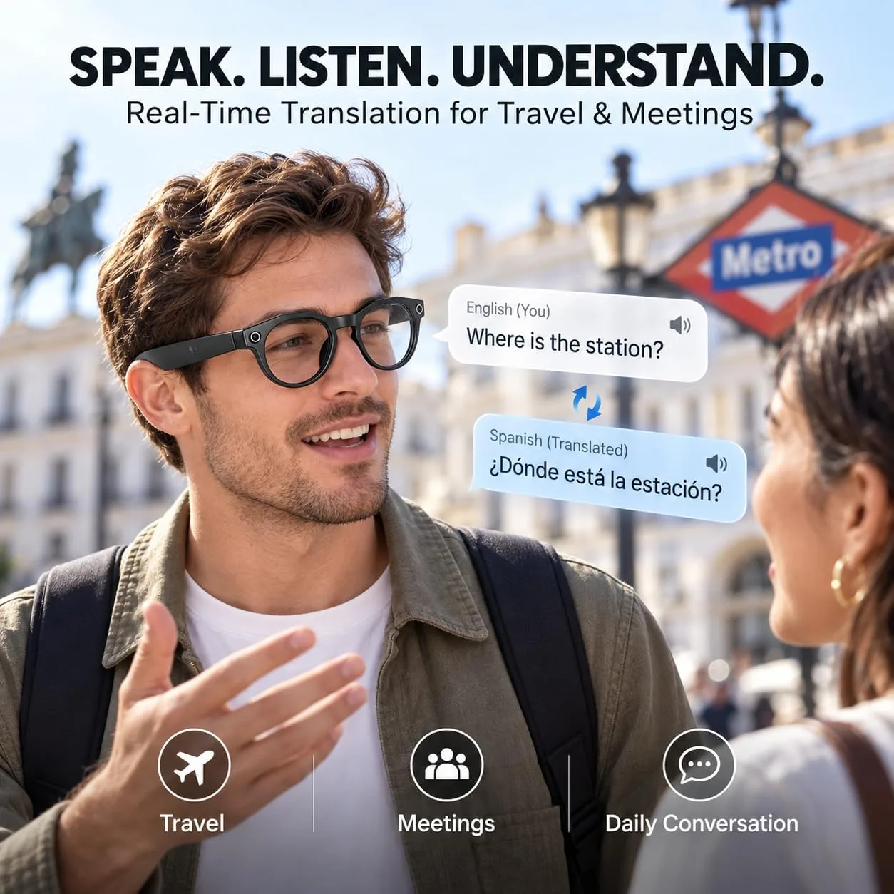 AI Smart Glasses with Camera: POV Vlogging Capture & Open-Ear Audio
