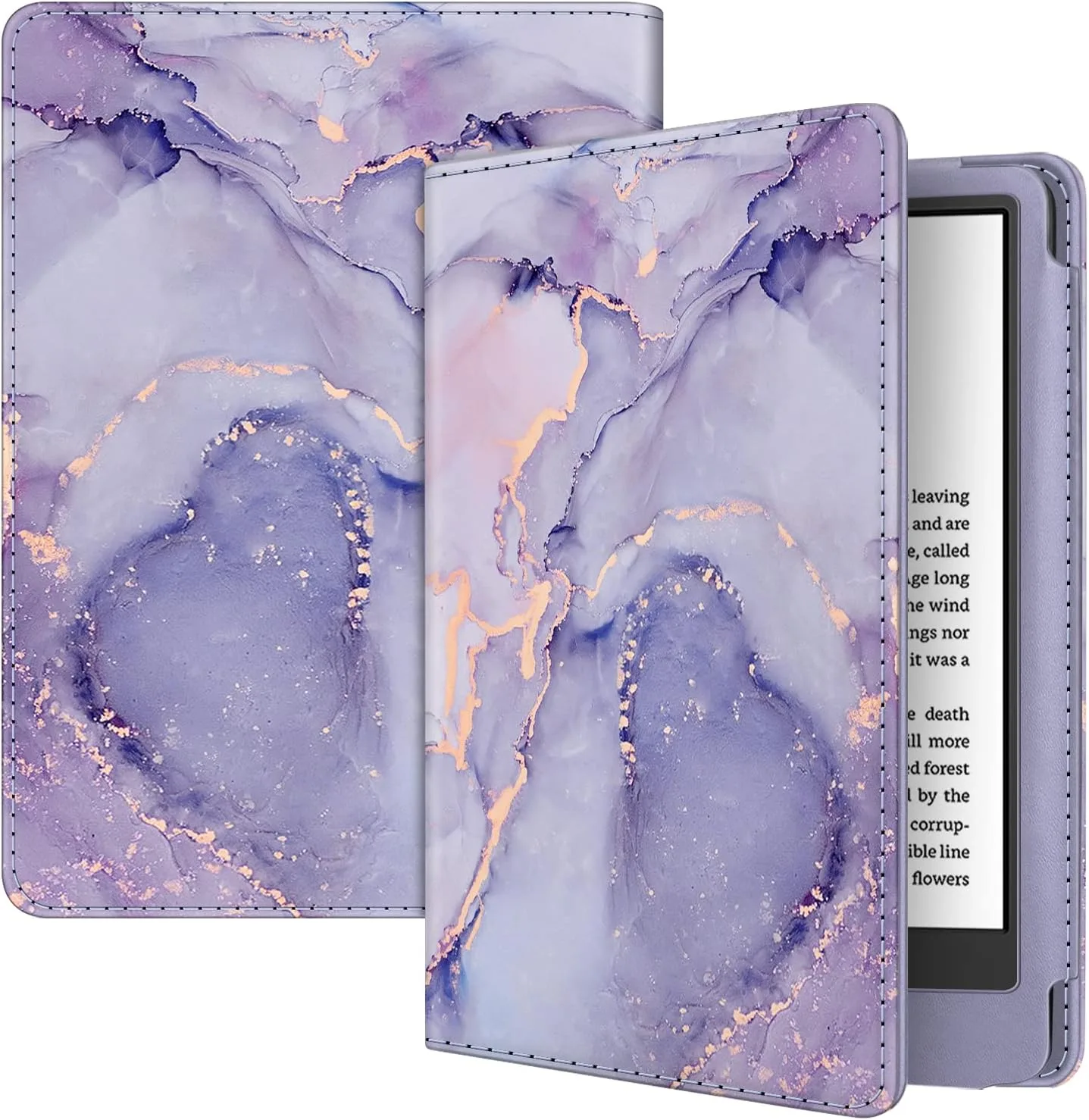 Fintie Folio Case for 6" Kindle 11th Generation 2024/2022, Lilac Marble