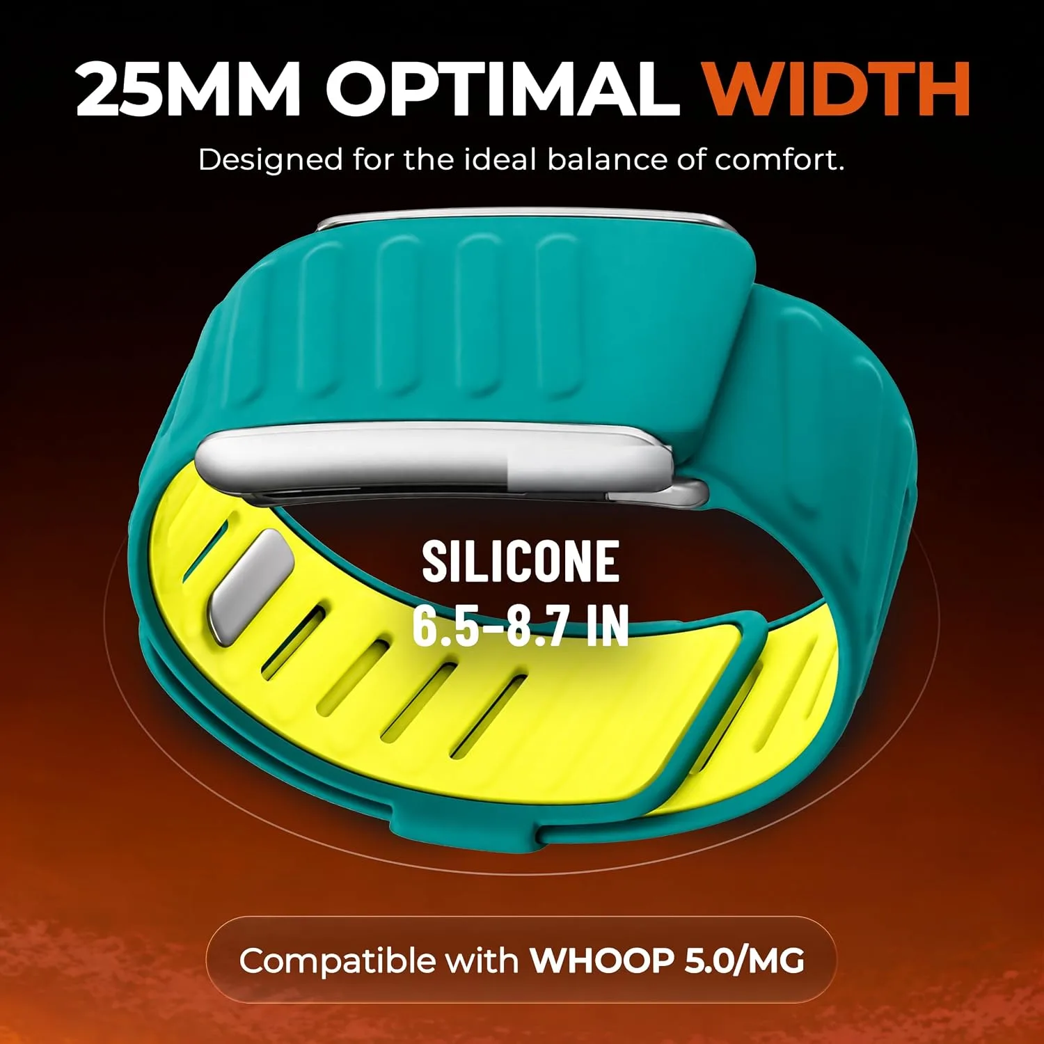 DADO Silicone Sport Replacement Band Compatible with WHOOP 5.0, One, Peak, and Life Fitness Tracker – Breathable, Durable & Comfortable | Not for Whoop Gen 4
