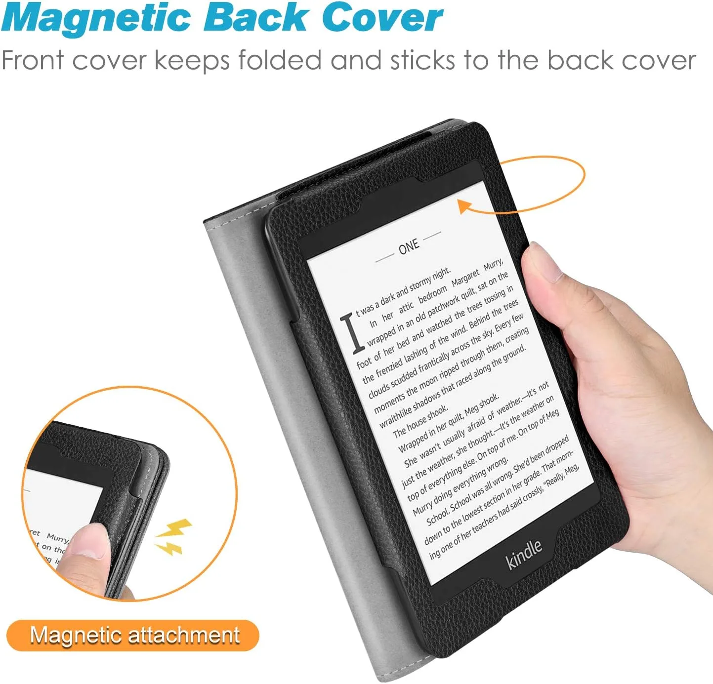 Fintie Stand Case for 6" Kindle Paperwhite 10th Gen 2018, Black
