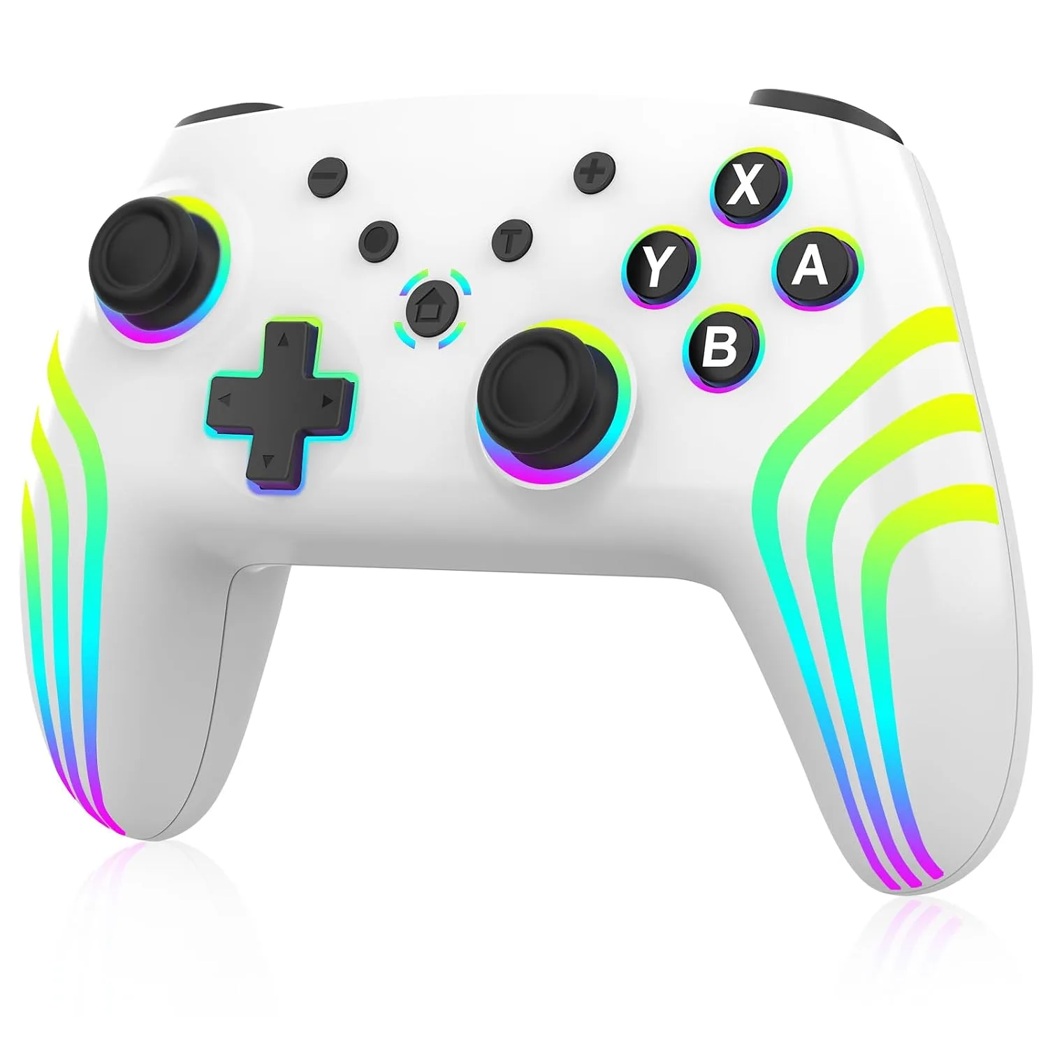 Control inalámbrico Mystiluck Pro para Switch/Switch 2/Lite/OLED/PC blanco