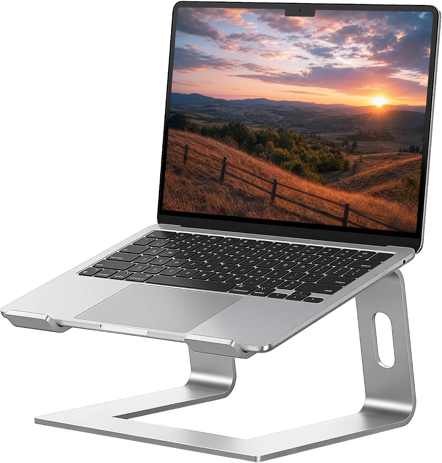 SOUNDANCE Laptop Stand, Aluminum Ergonomic Desk Riser, 10-15.6", Silver