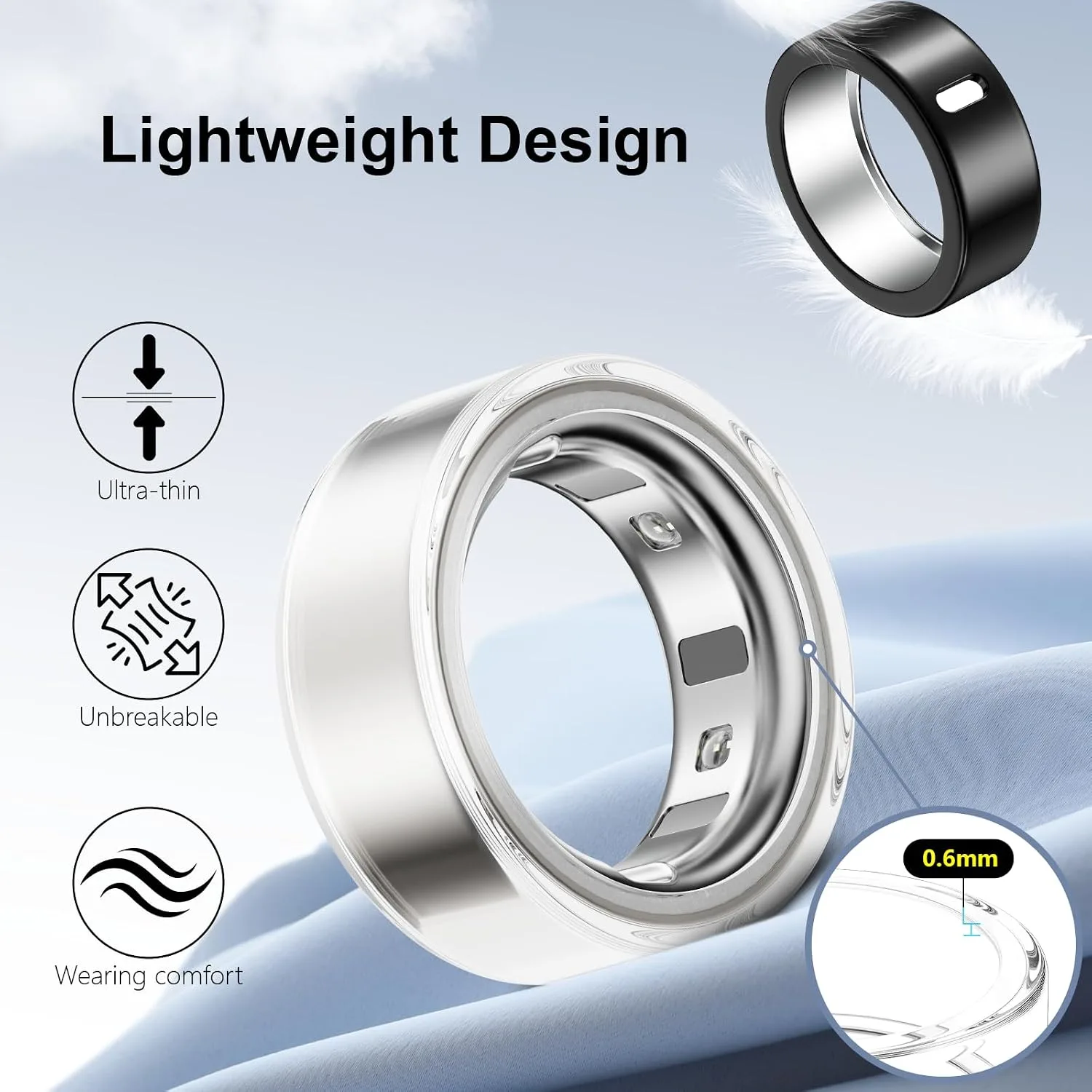5 Pack Covers Compatible with Oura Ring 4/Oura Ring 3-Size 8